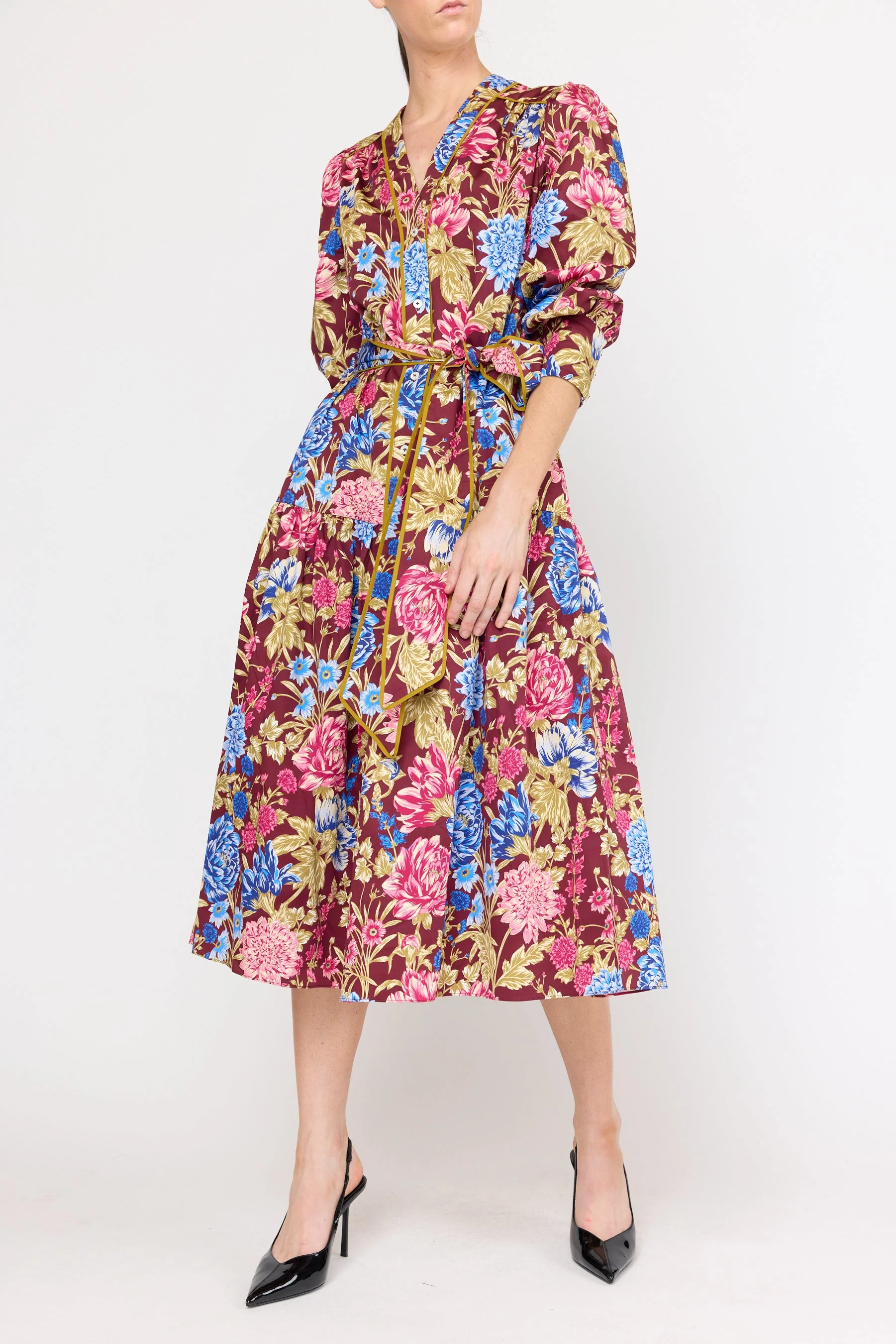 Layla Dress | Carmine Floral - Image 3