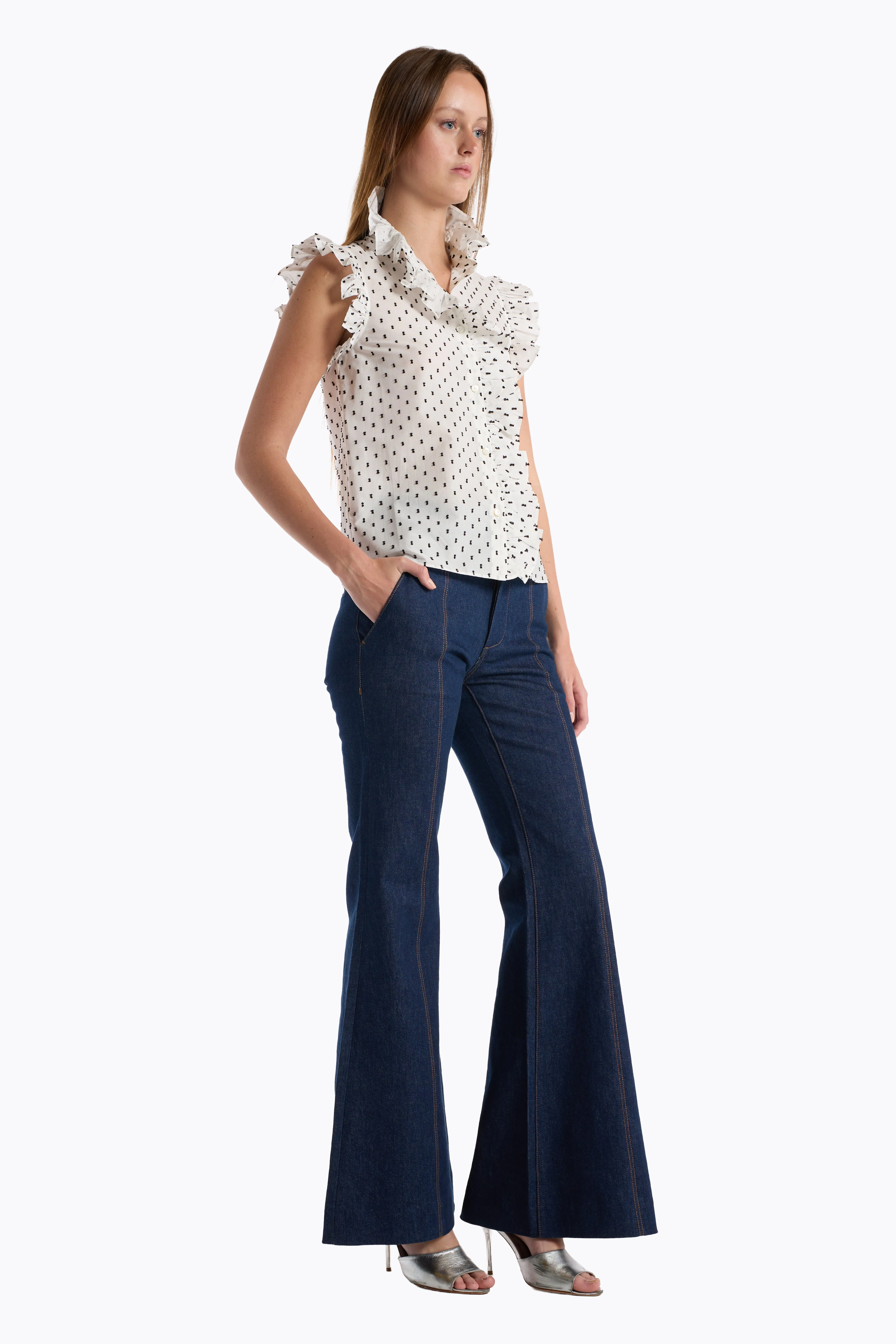 Marfa Top | White Black Dot - Image 4