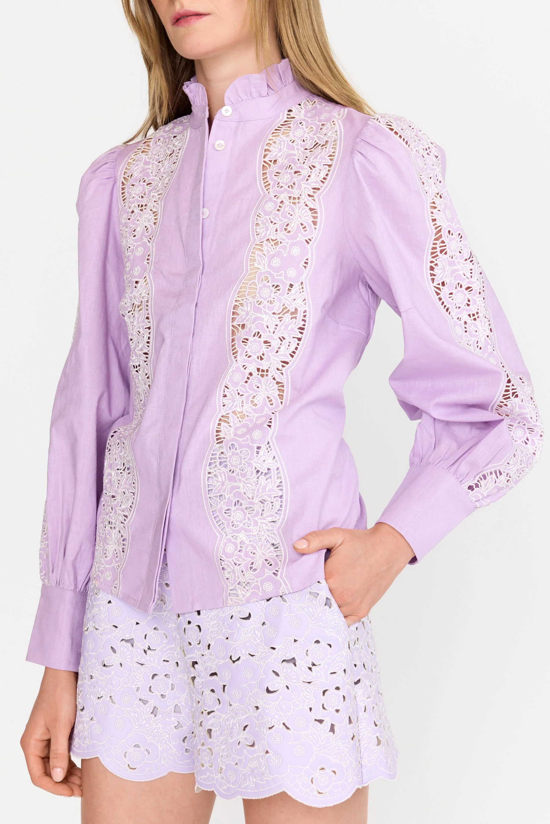 Riley Top | Lilac Embroidery
