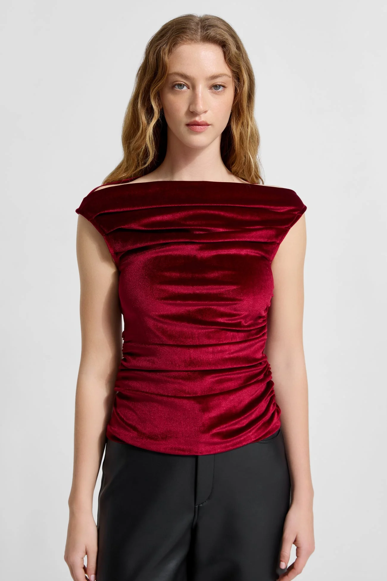 Cooper Sleeveless Velvet Top | Black Velvet - Image 12