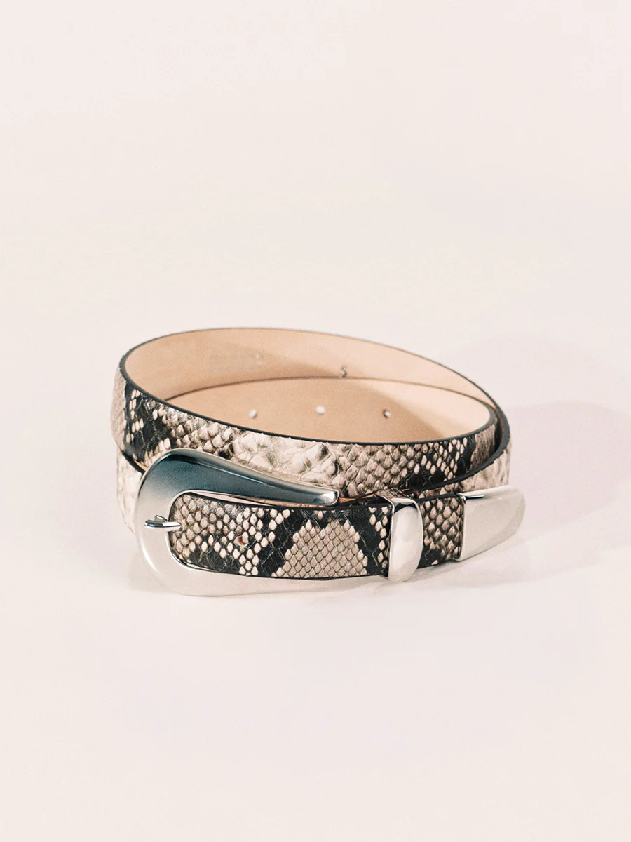 Colette Belt | Snake Beige & Silver