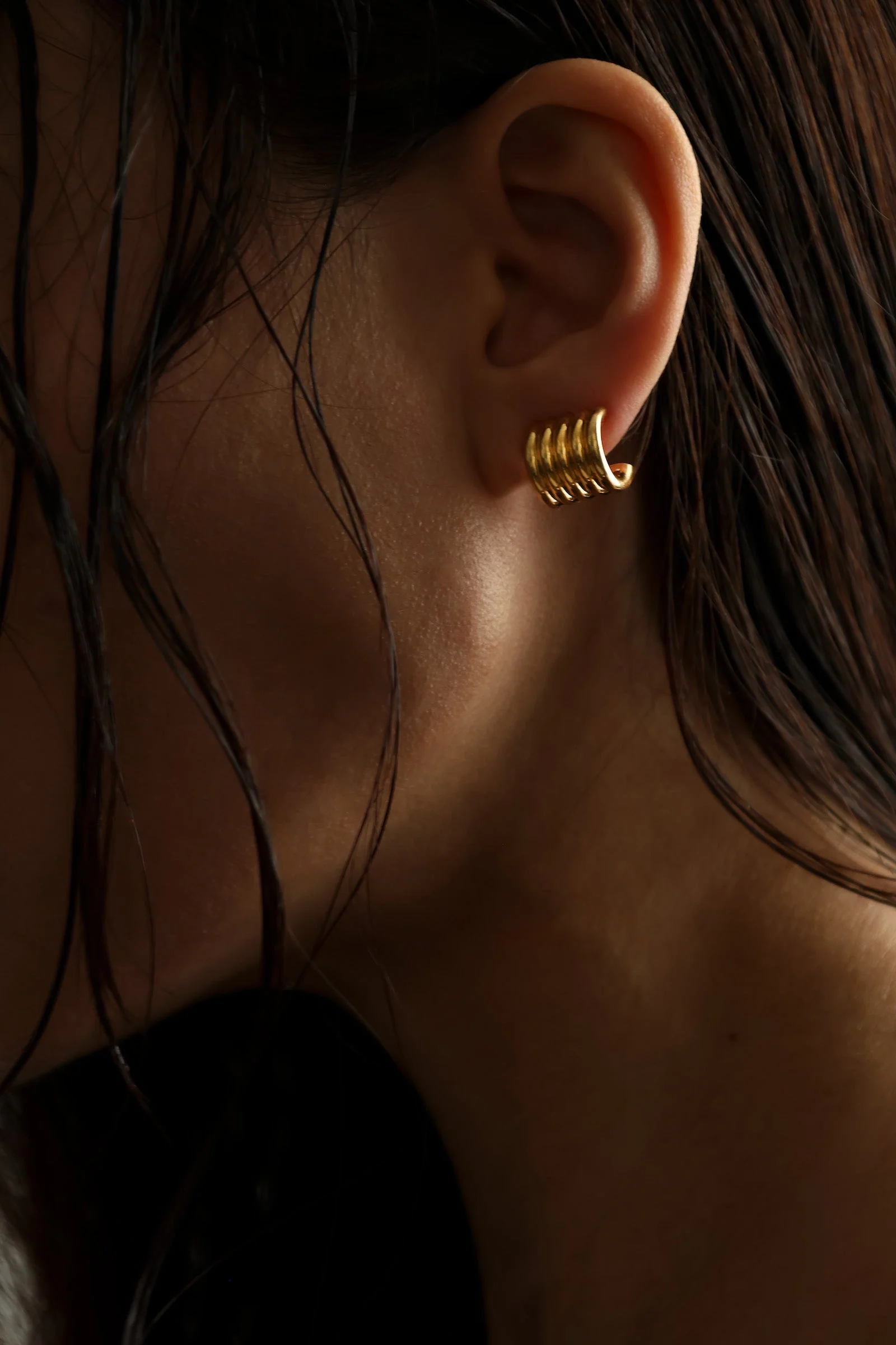 Hollyhock Earrings Small | Gold Vermeil - Image 2