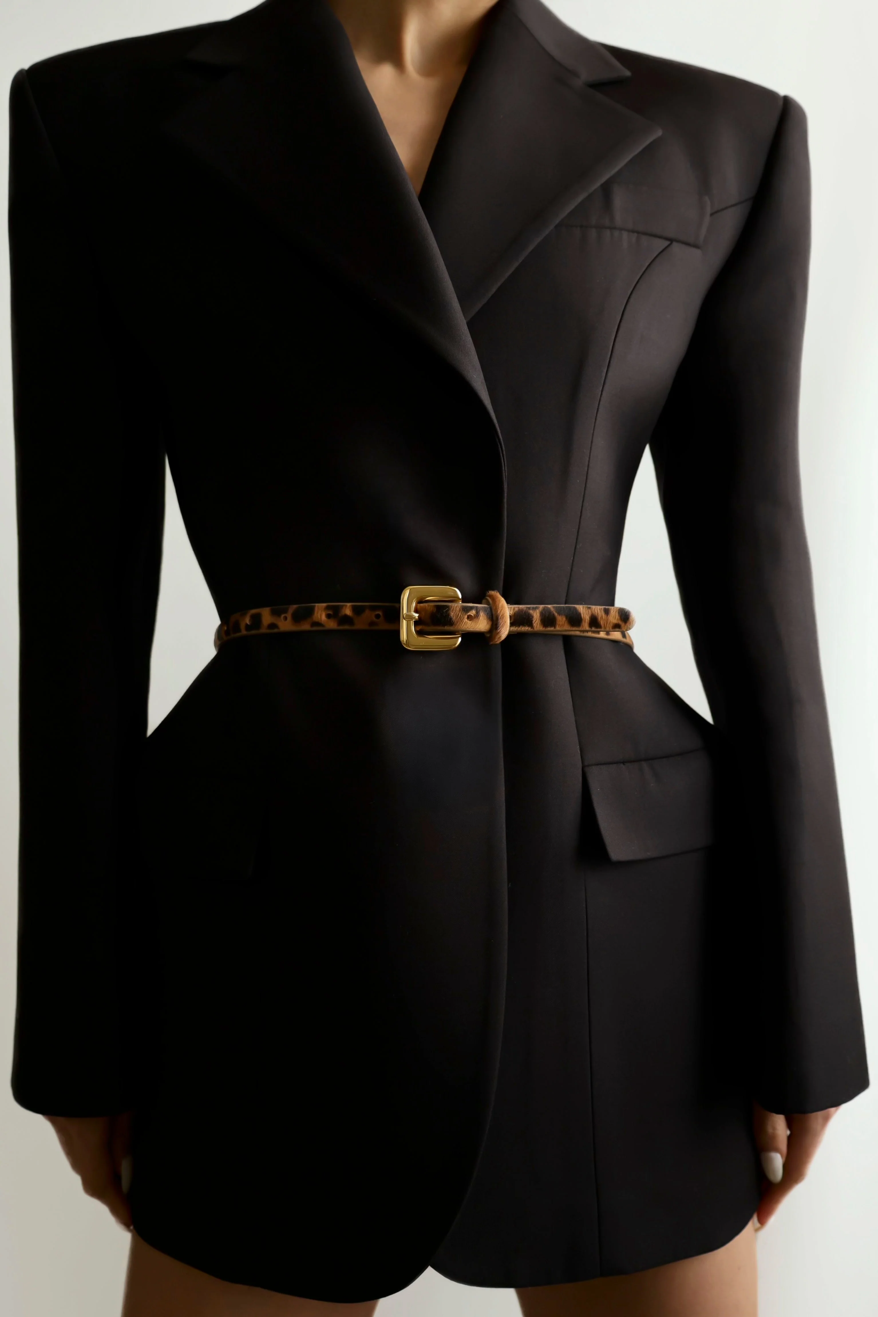 Mara Calf Hair Belt | Jaguar & 24K Gold - Image 2