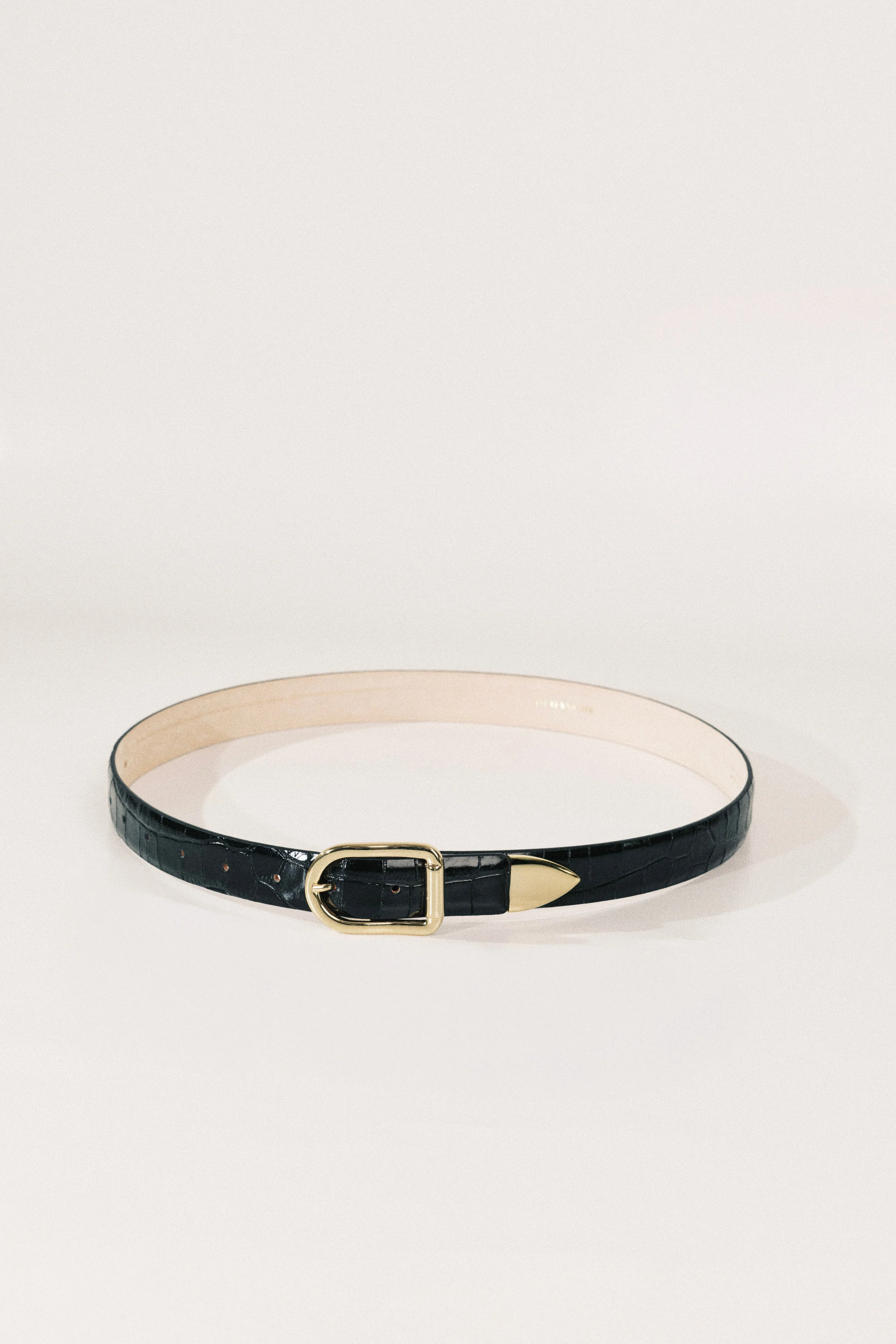 Mija Tip Belt | Black Croco & Gold - Image 3