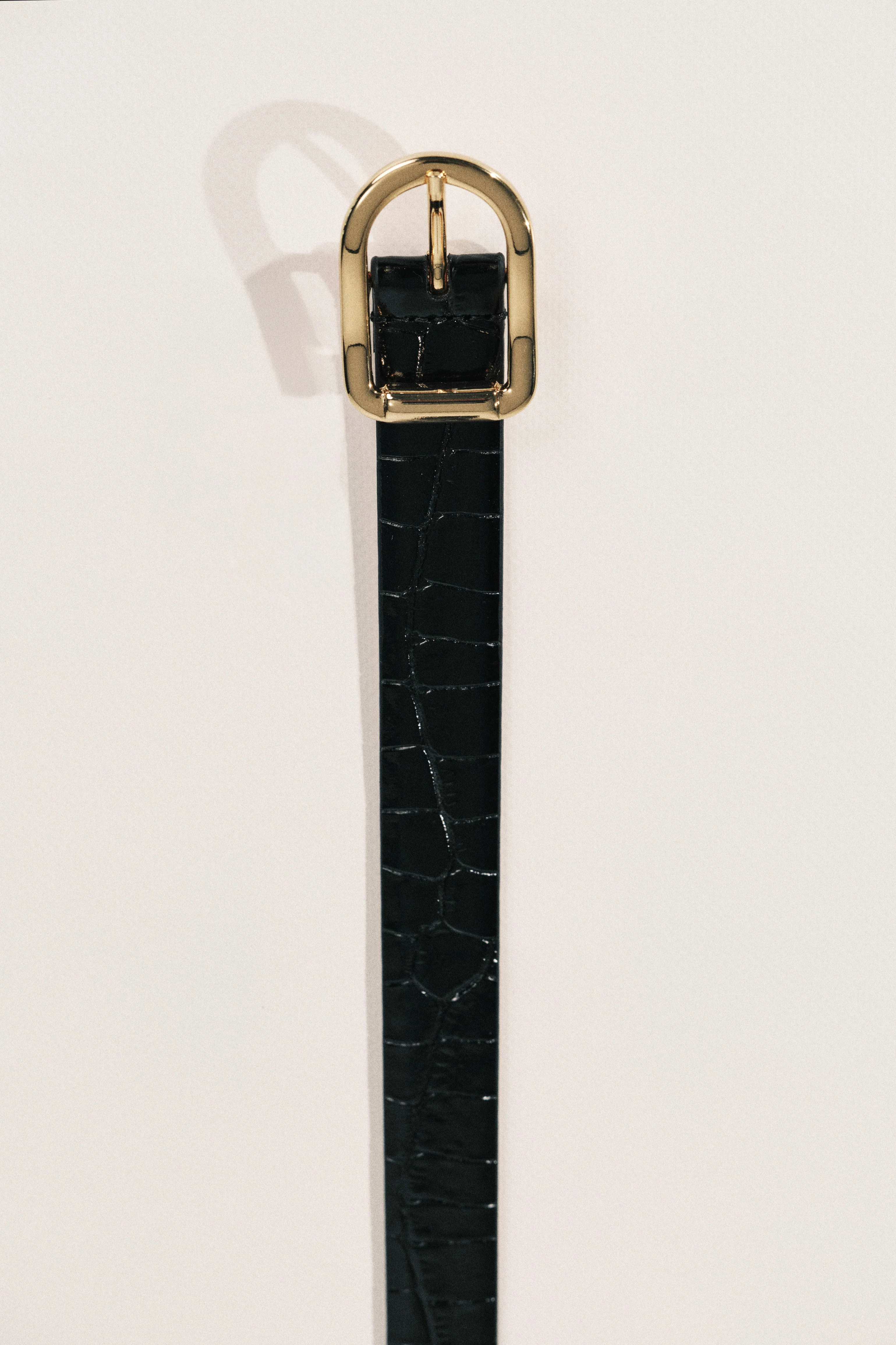 Mija Tip Belt | Black Croco & Gold - Image 5