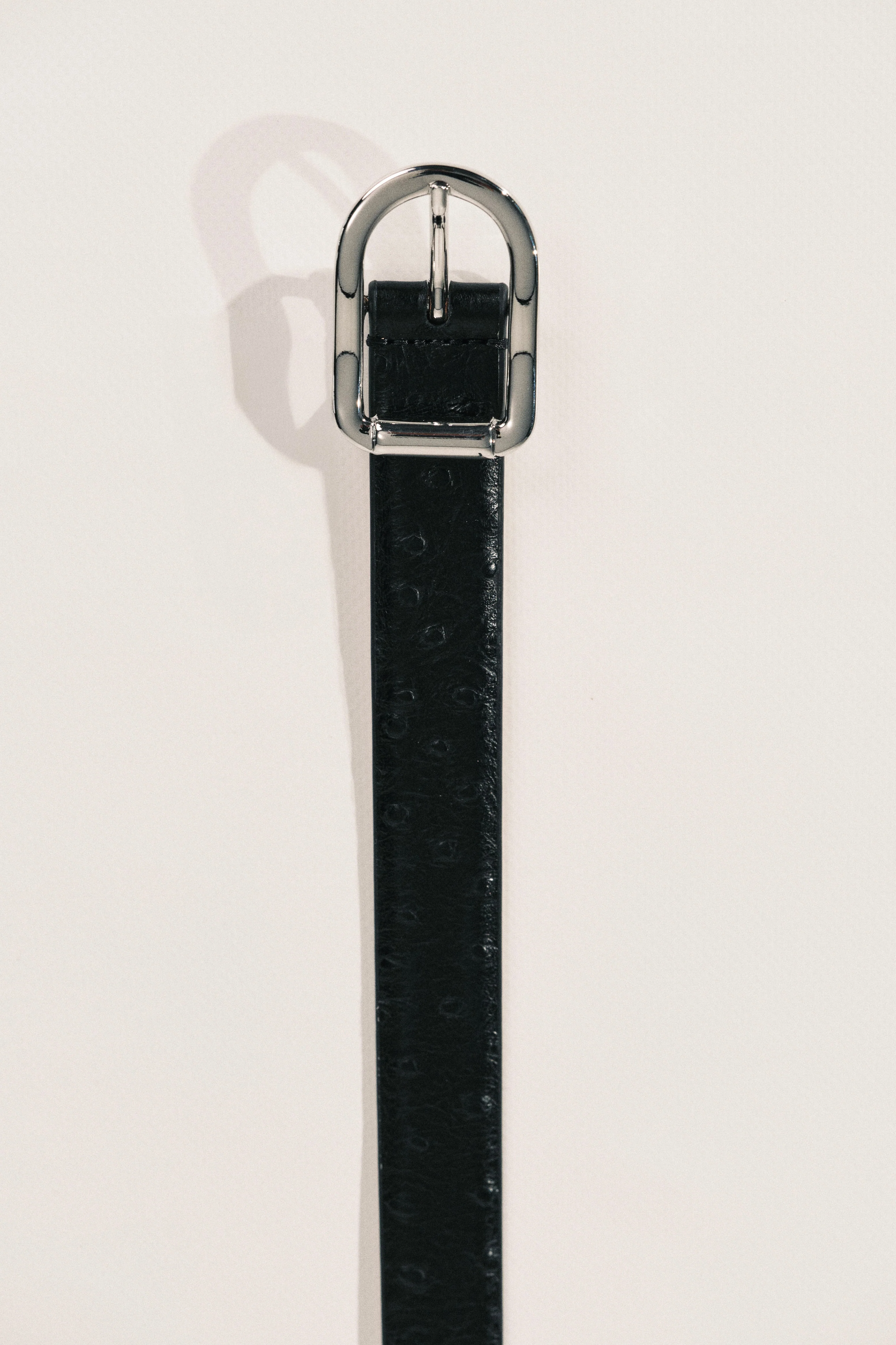 Mija Belt | Black Ostrich & Silver - Image 5