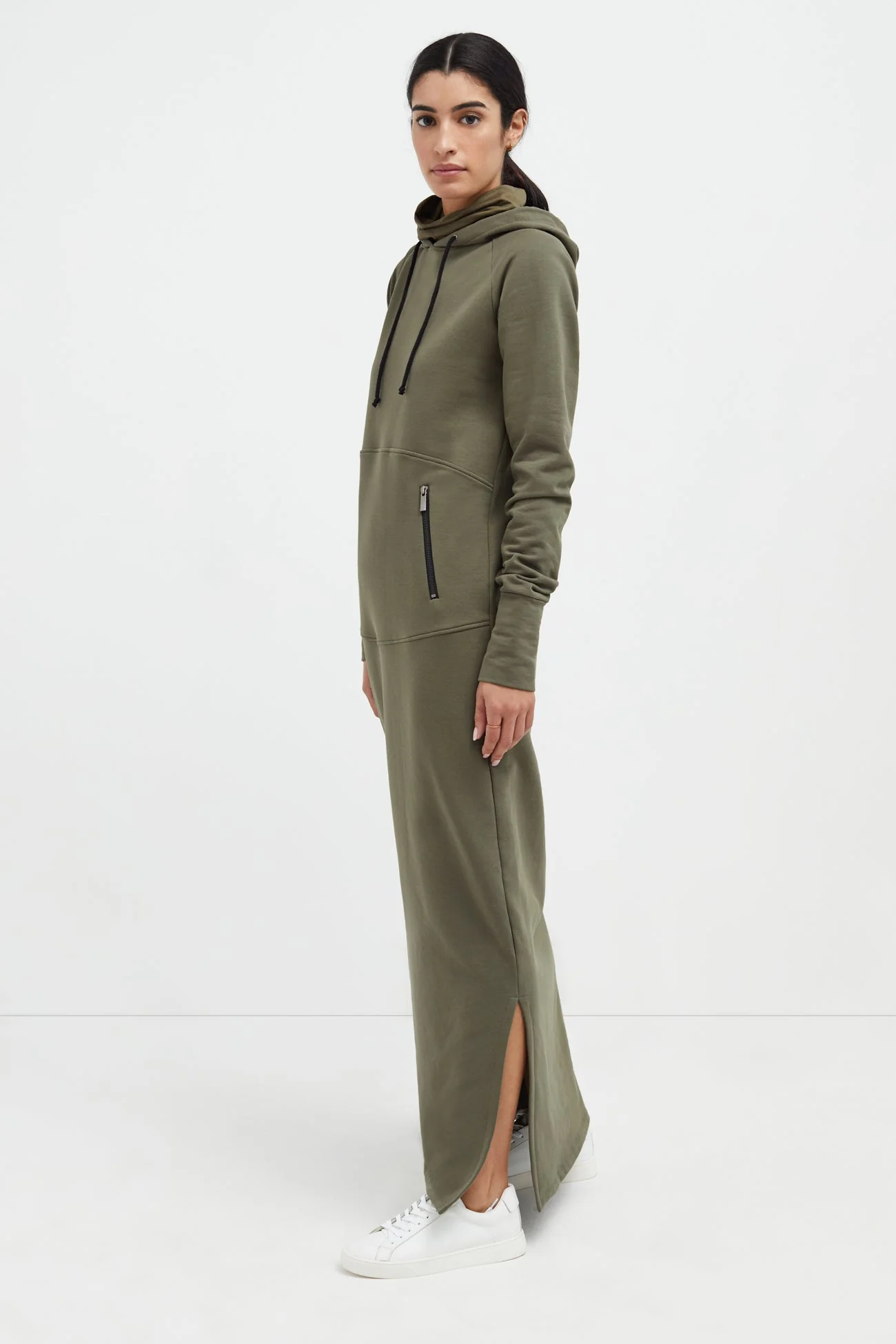 Elba Sweatshirt Dress | Olive - Image 6