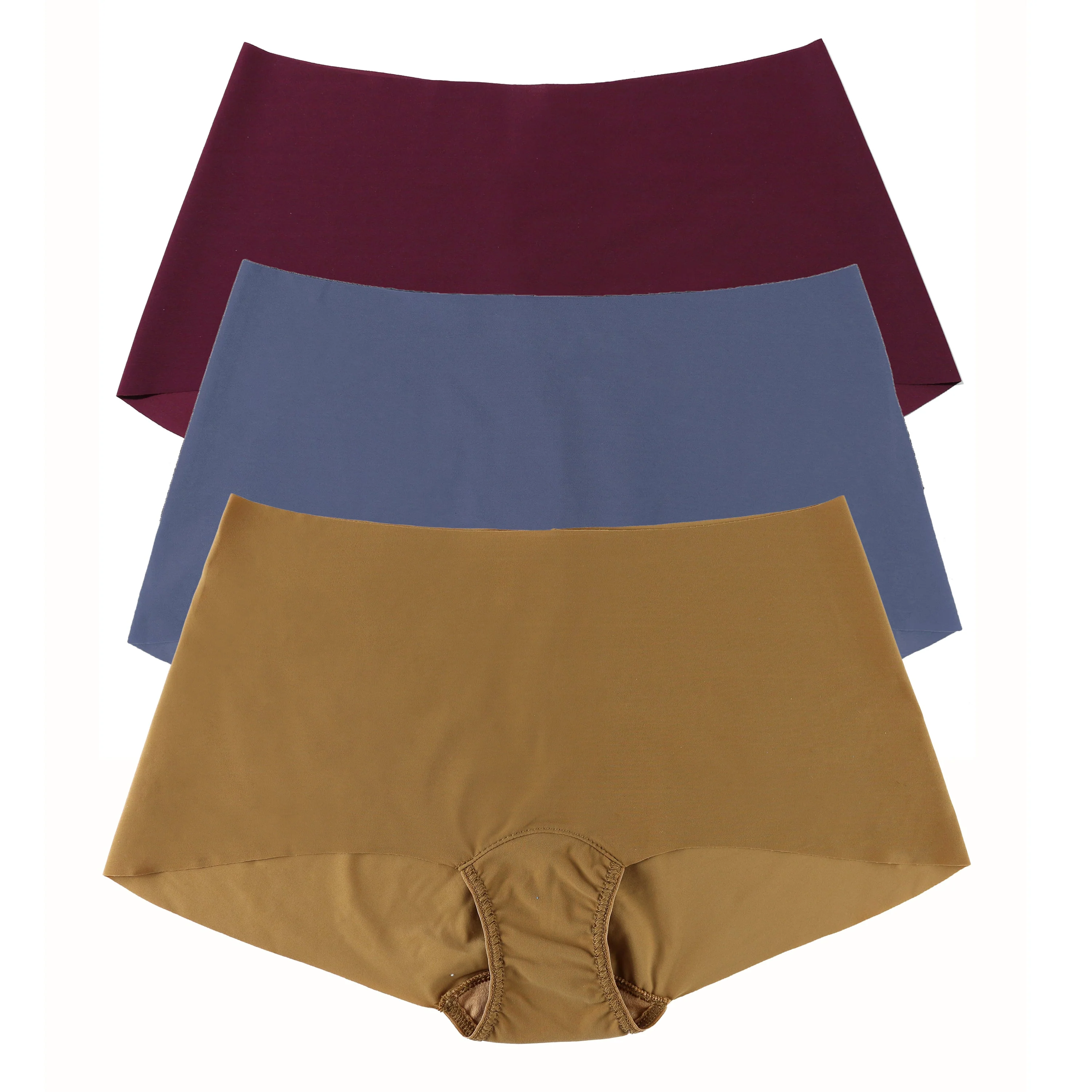 3-Pack BreatheSoft Boyshort | Granite | Dried Cherry | Toffee