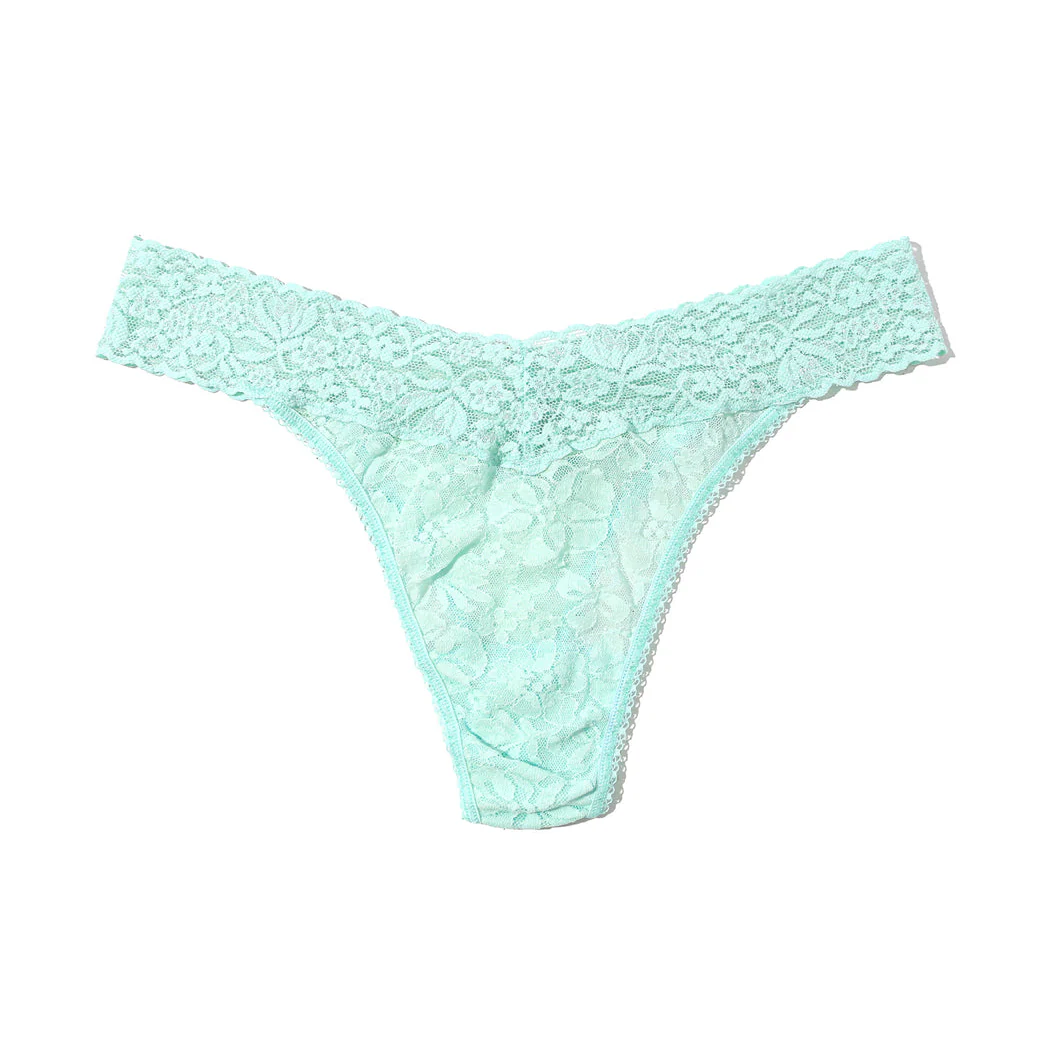 Flora Lace Original Rise Thong | Mint Tea (Green) - Image 3