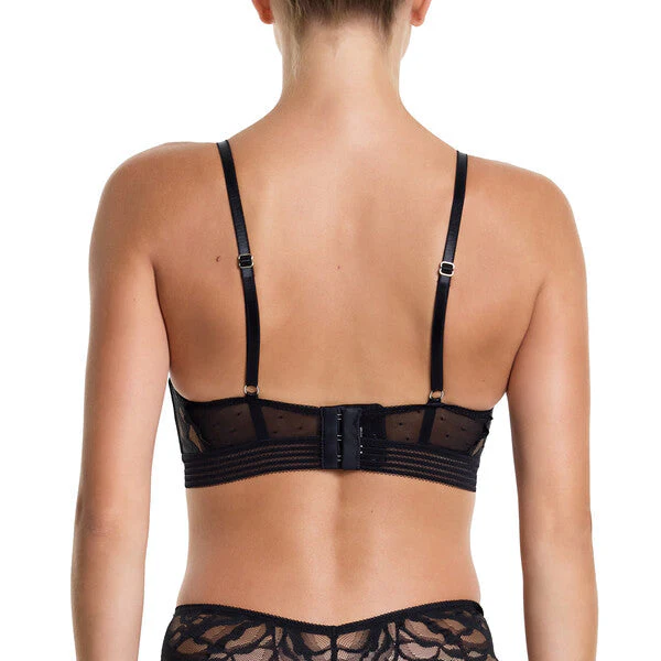 Floral Long Line Underwire Bra | Black - Image 2