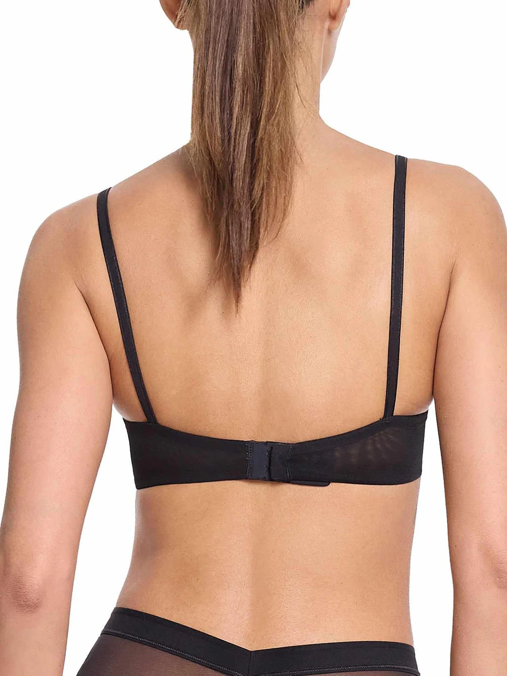 Lined Mesh Plunge Bra | Black - Image 2