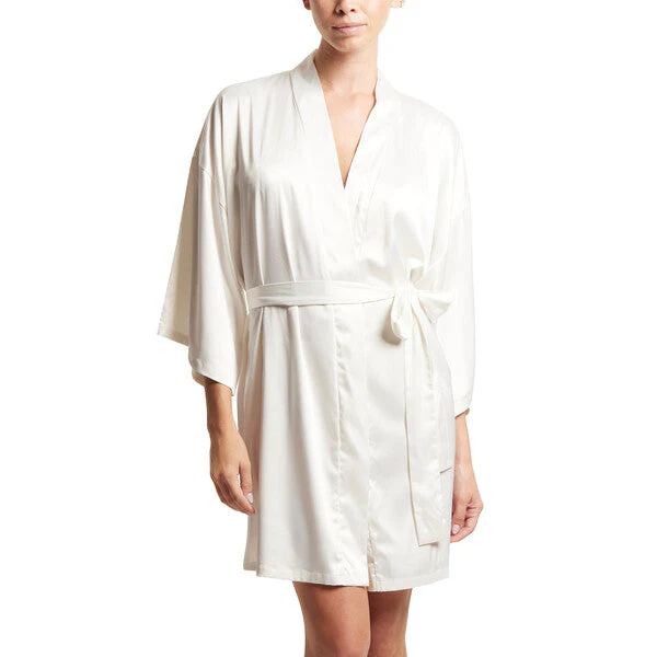 Luxe Satin Robe | Light Ivory - Image 2