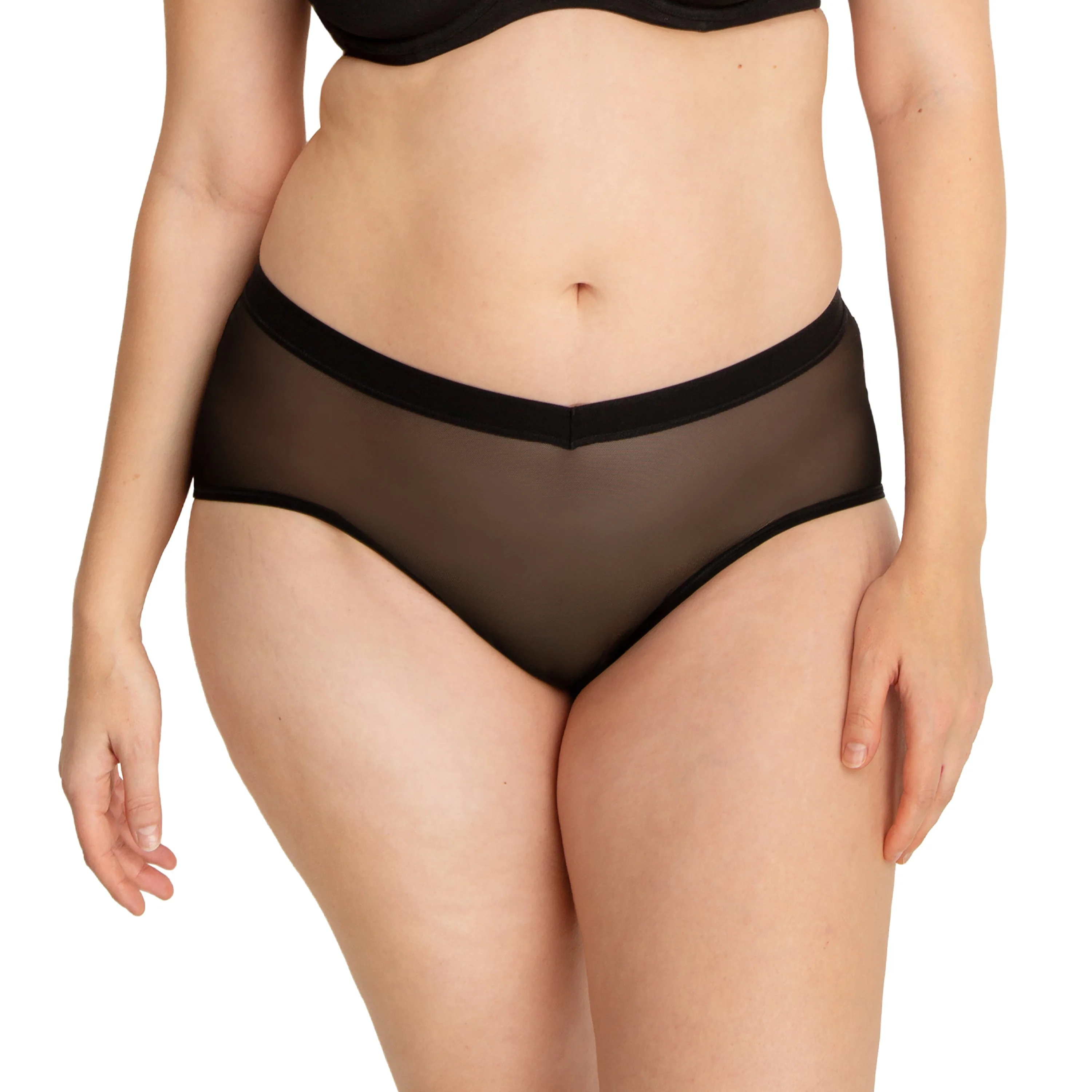 Mesh High Cut French Brief | Black - Image 4