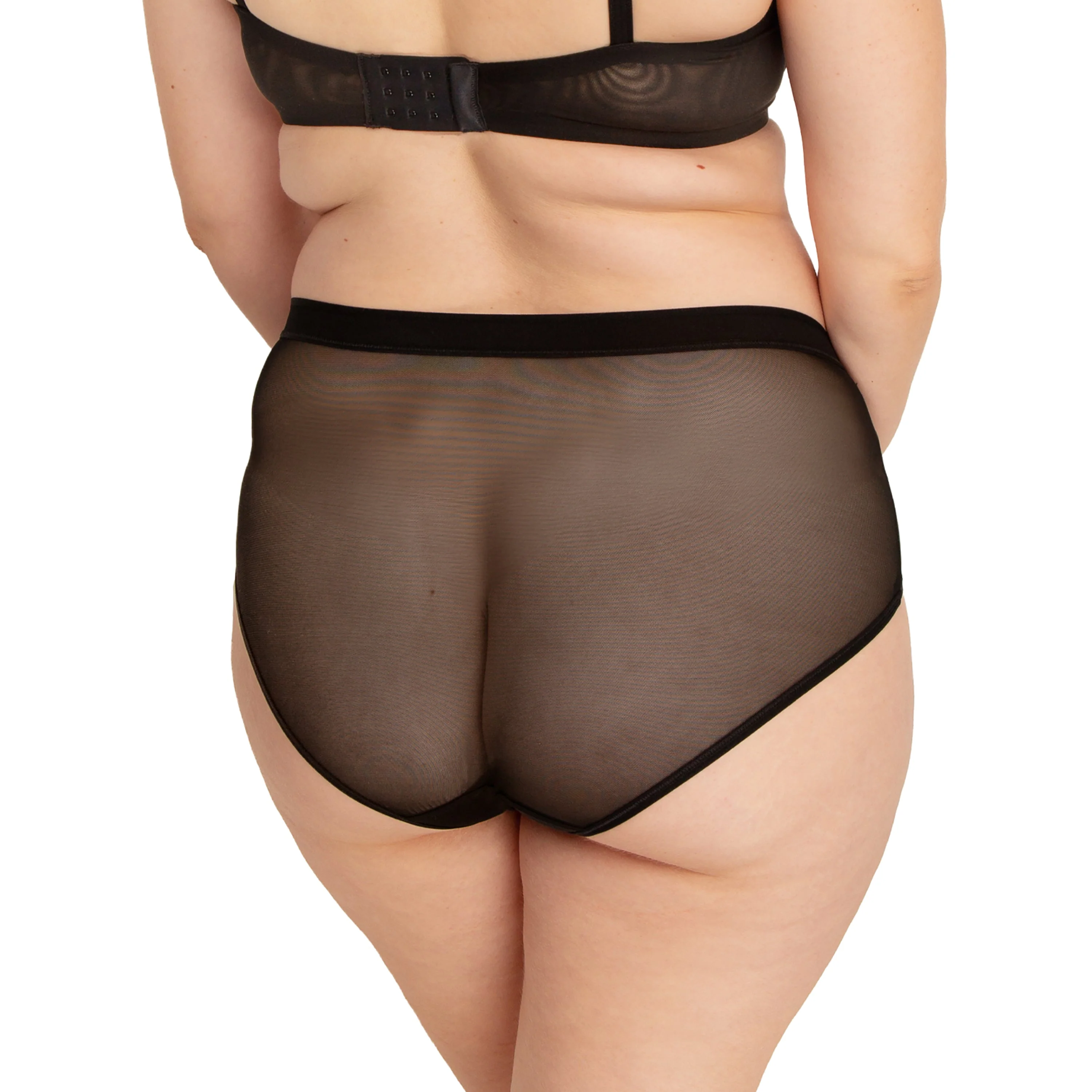 Mesh High Cut French Brief | Black - Image 5