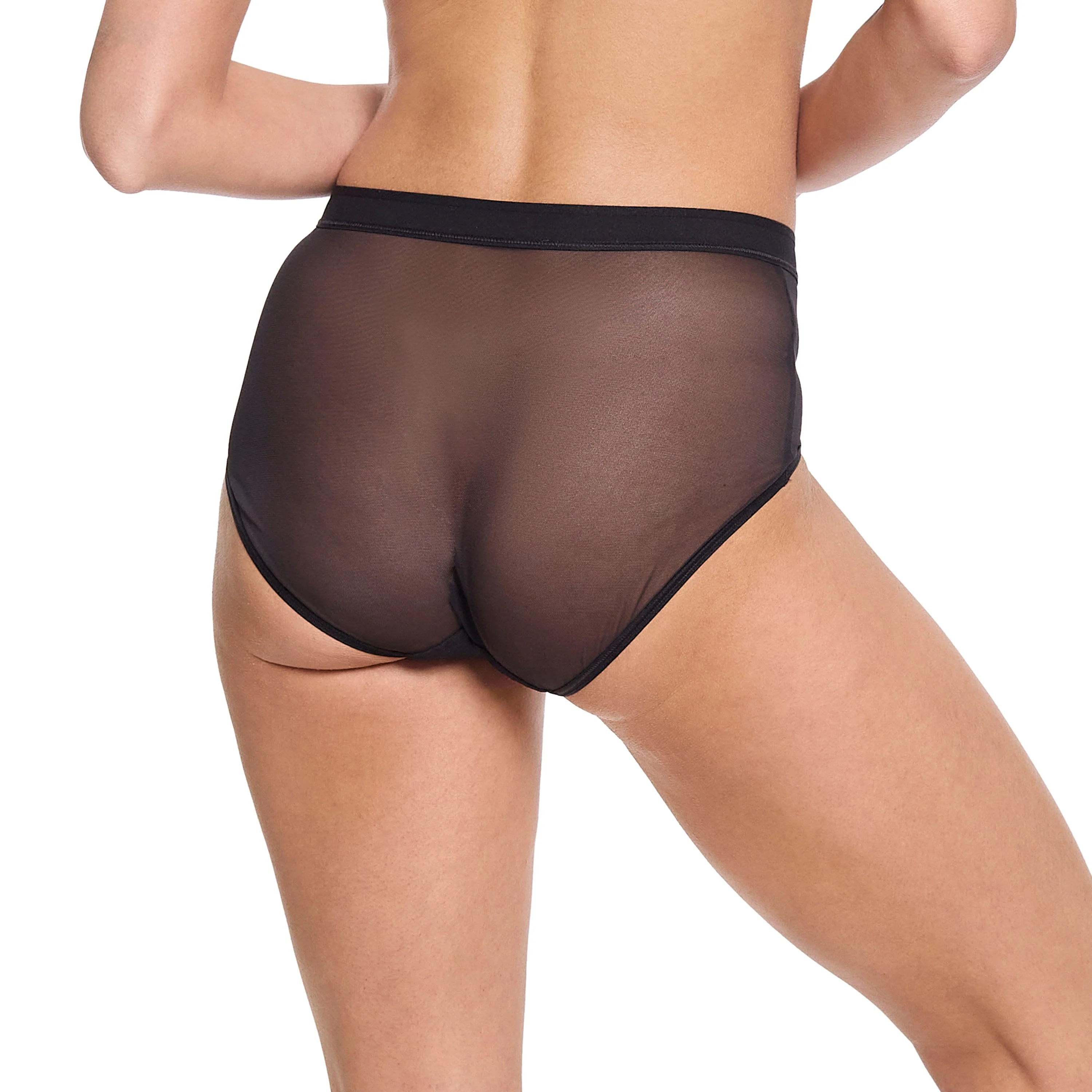 Mesh High Cut French Brief | Black - Image 7