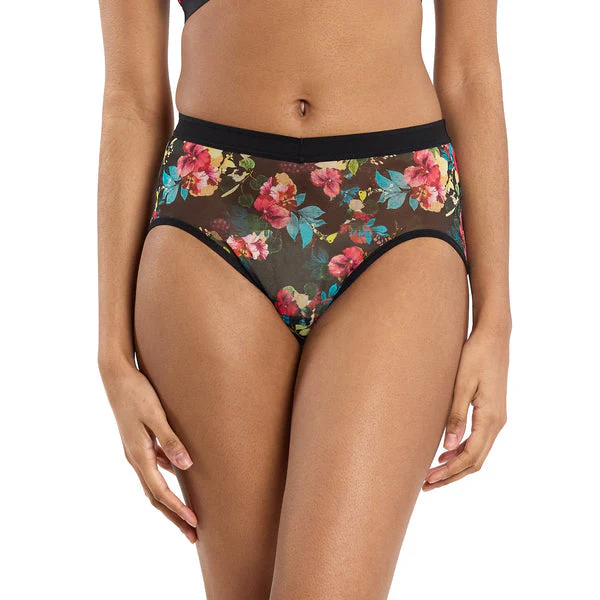 Mesh High Cut French Brief | Botanic Romantic (Black) - Image 2