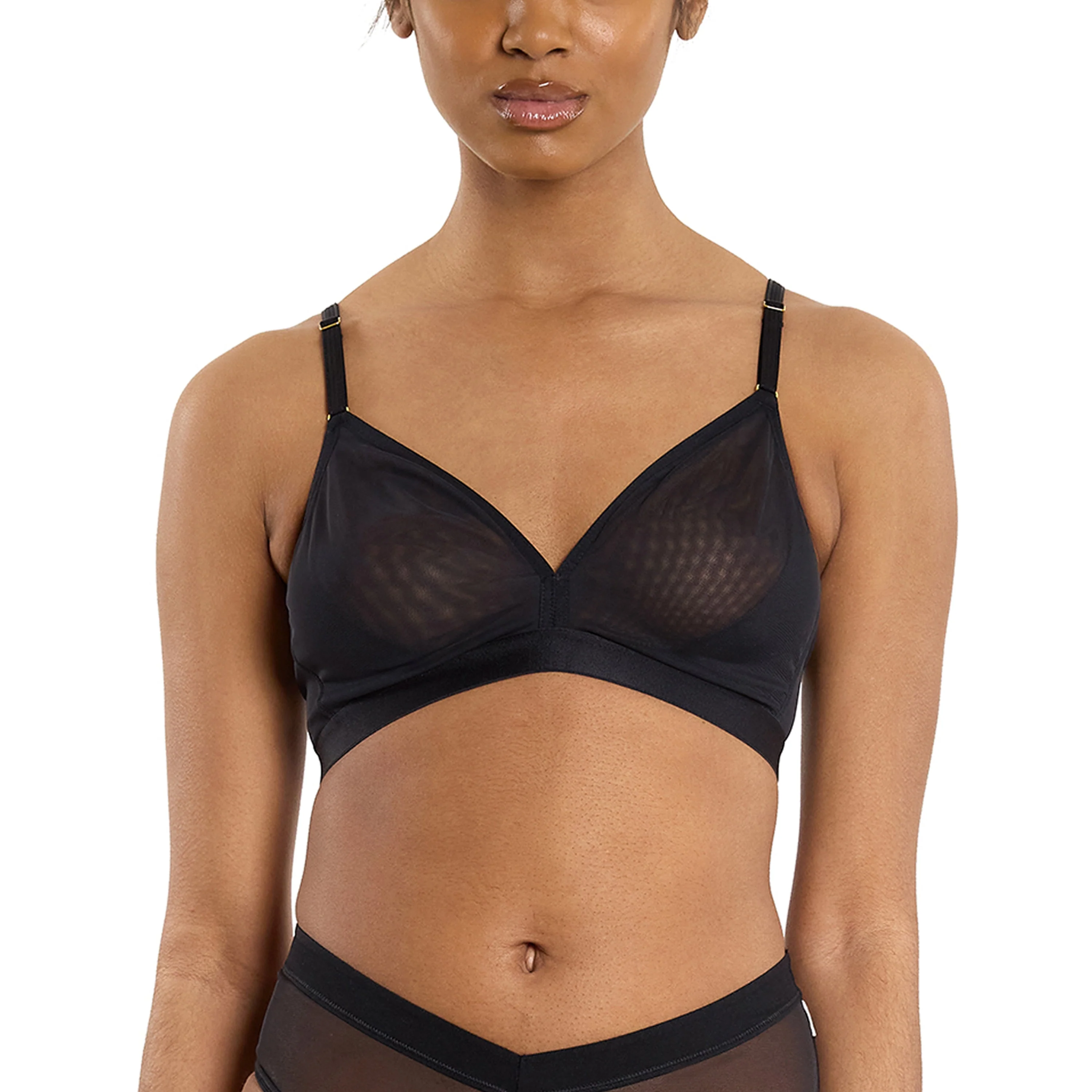 Mesh Triangle Bralette | Black - Image 2