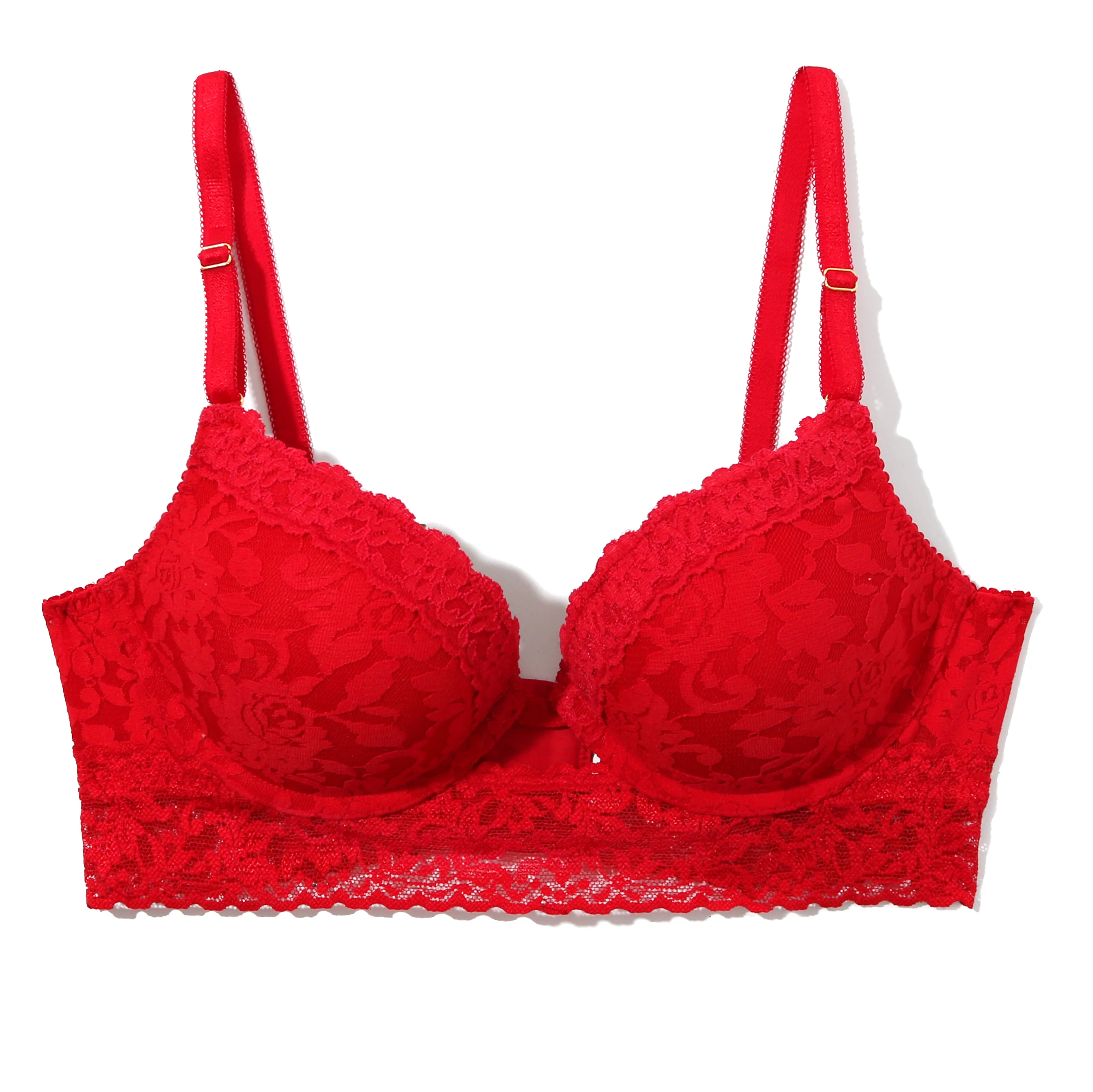 Sig Lace Plunge Push-Up | Red
