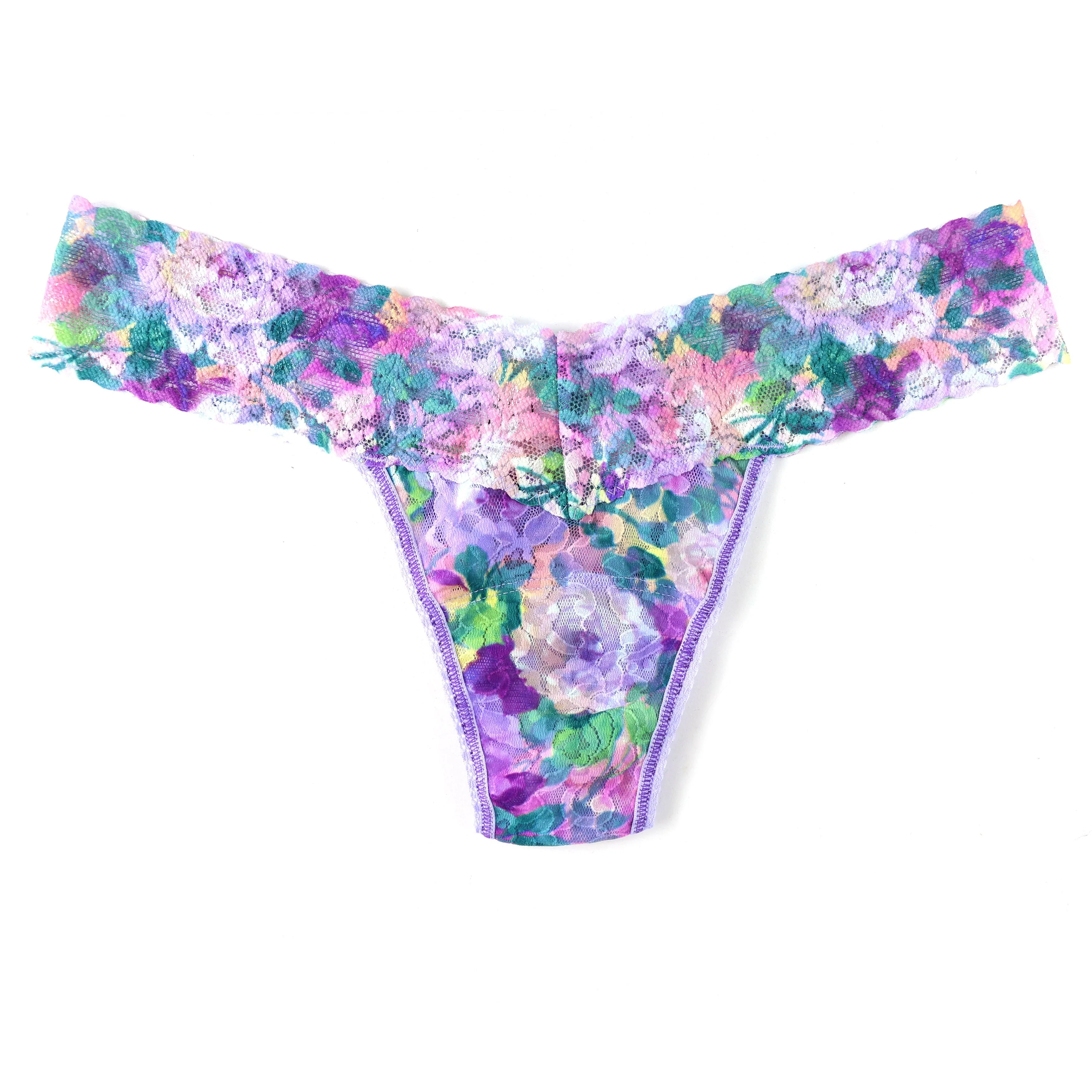 Signature Lace Low Rise Thong | Bathe In Petals - Image 2