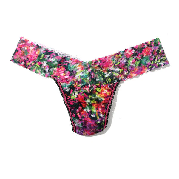 Signature Lace Low Rise Thong | Celebration (Black)