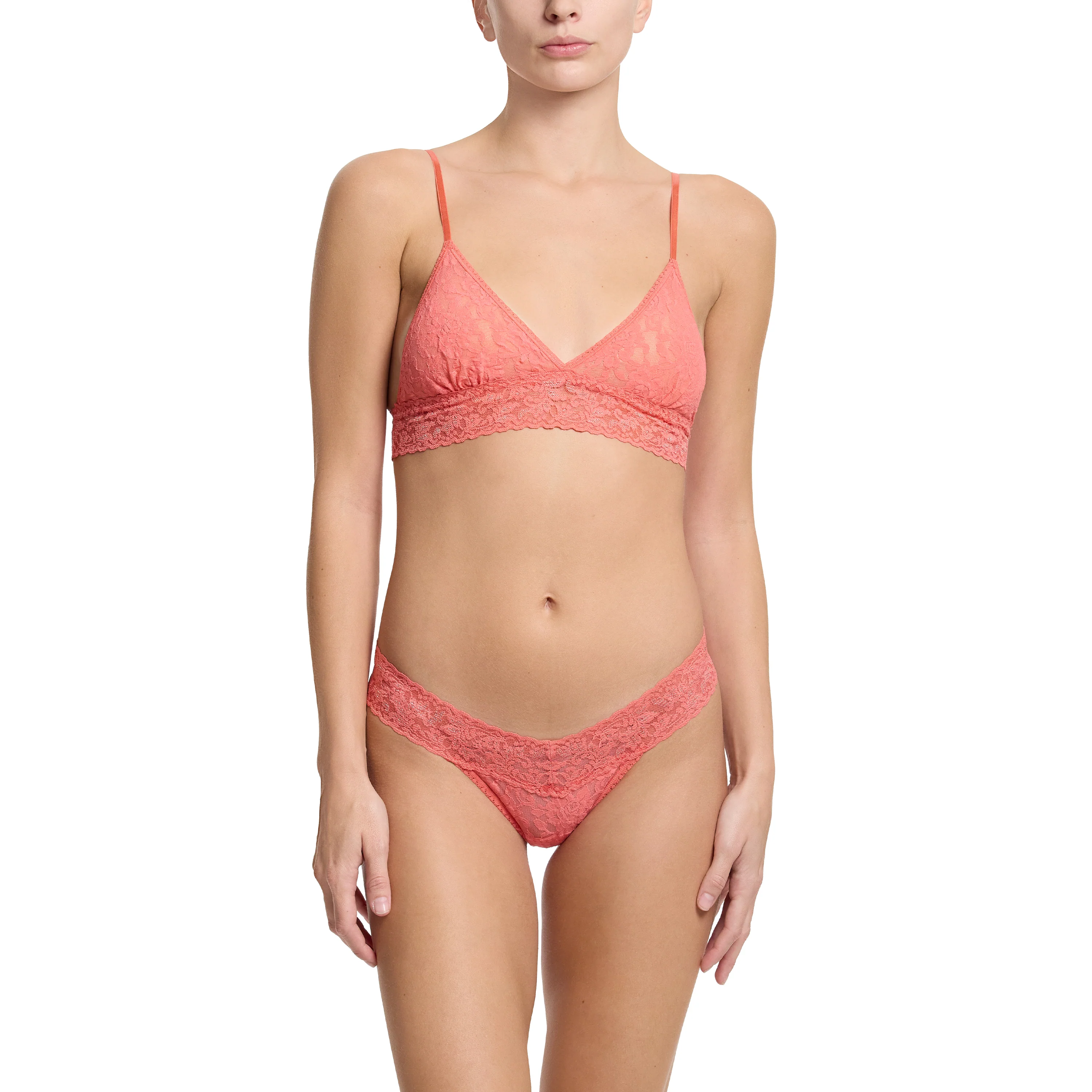 Signature Lace Low Rise Thong | Courageous Coral - Image 2