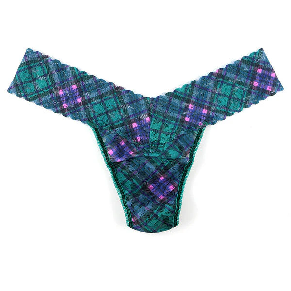 Signature Lace Low Rise Thong | Green-Multi (V2)