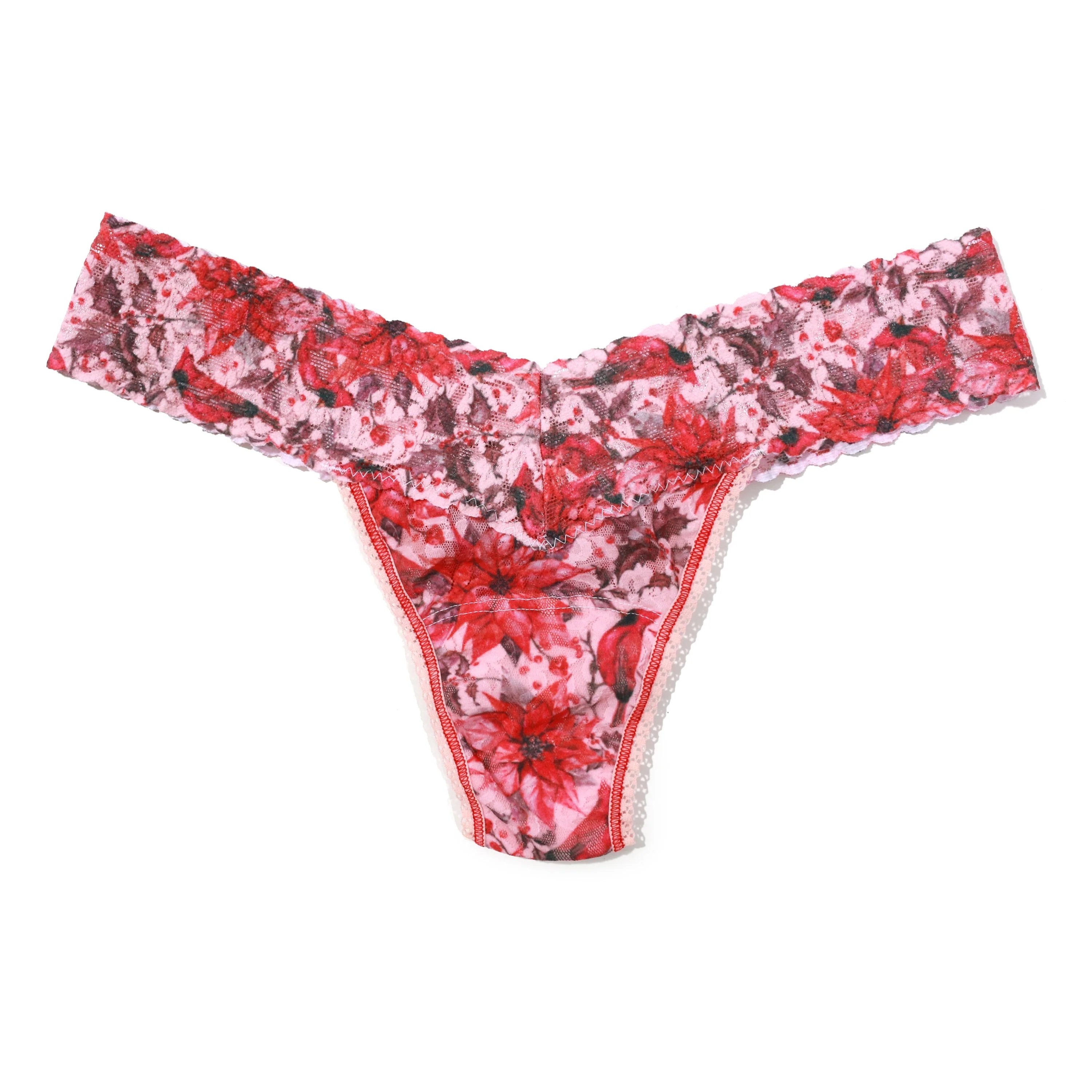 Signature Lace Low Rise Thong | Poinsettia - Image 2