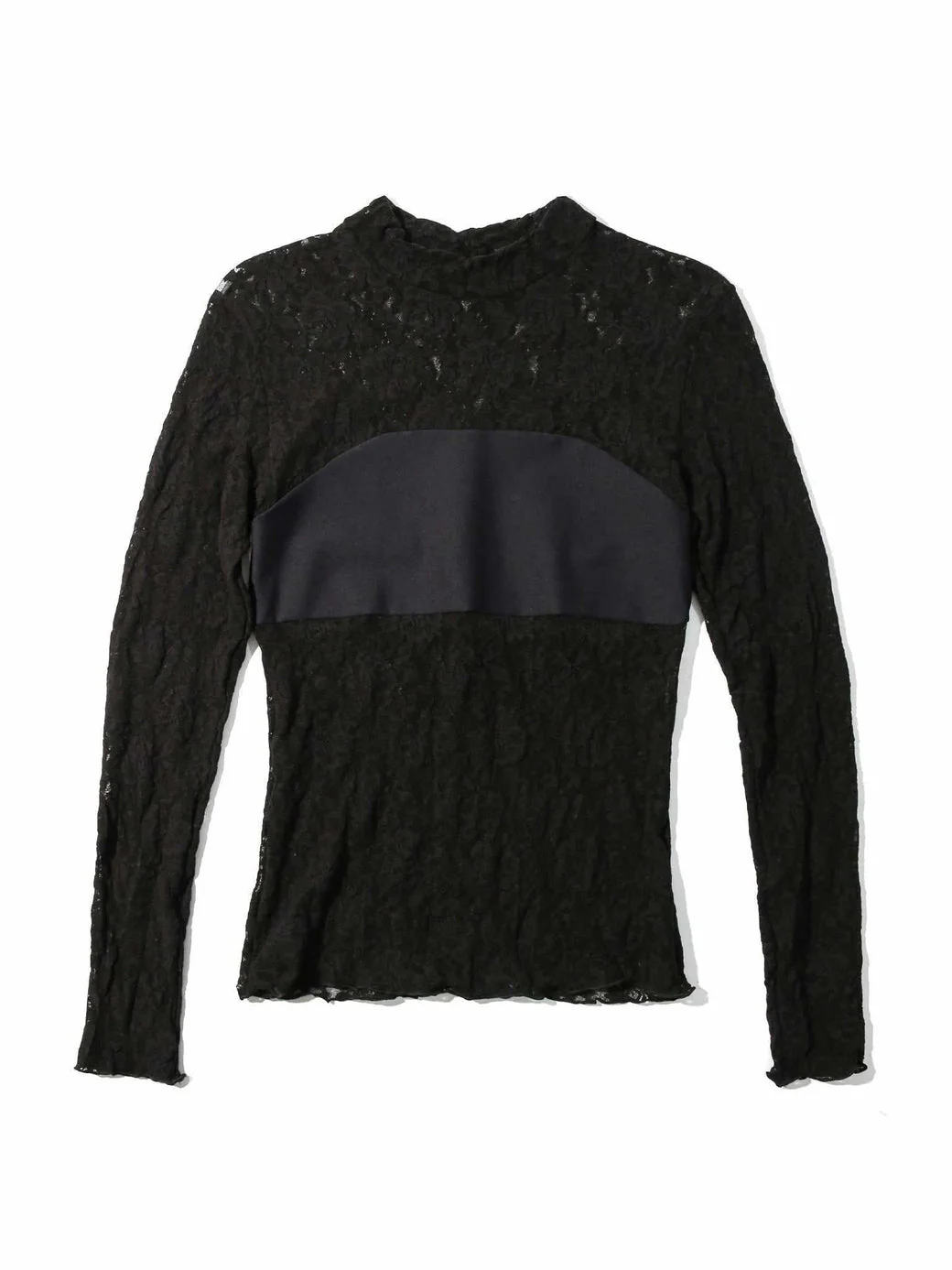 Signature Lace Mock Neck Long Sleeve | Black - Image 3