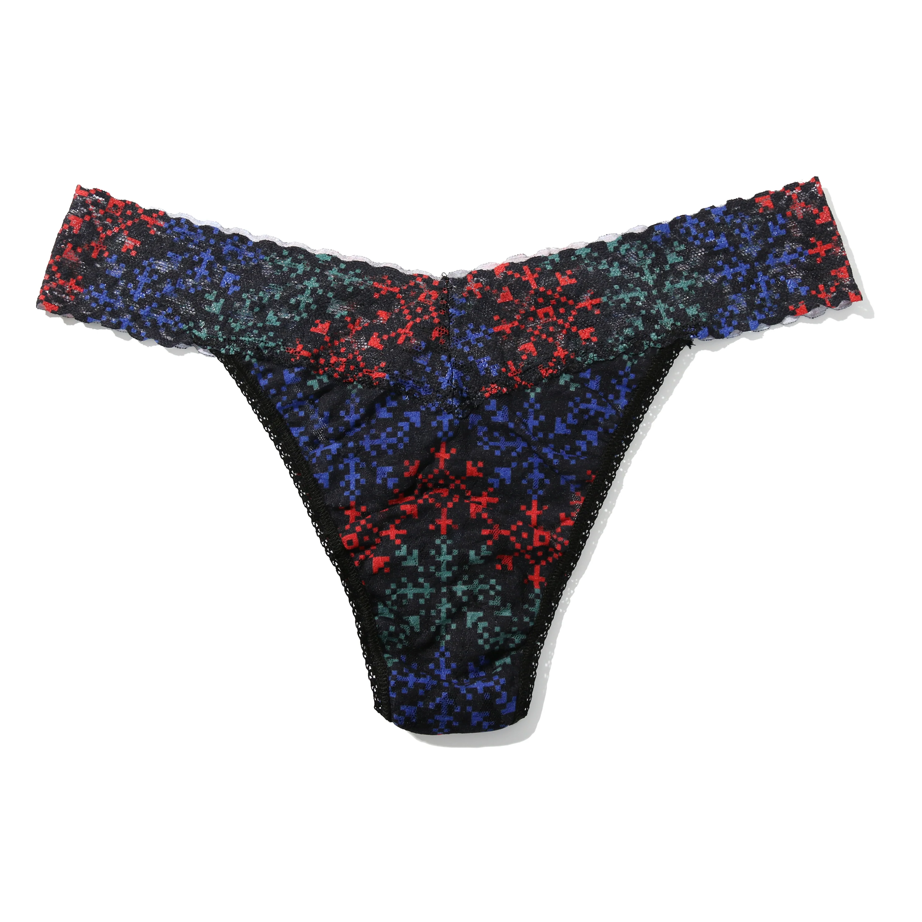 Signature Lace Original Rise Thong & Saxx Boxer Brief | Snow Flake Chevron (Black) - Image 8