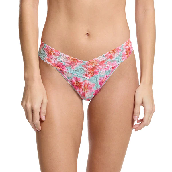 Signature Lace Original Rise Thong | First Bloom (Blue) - Image 2