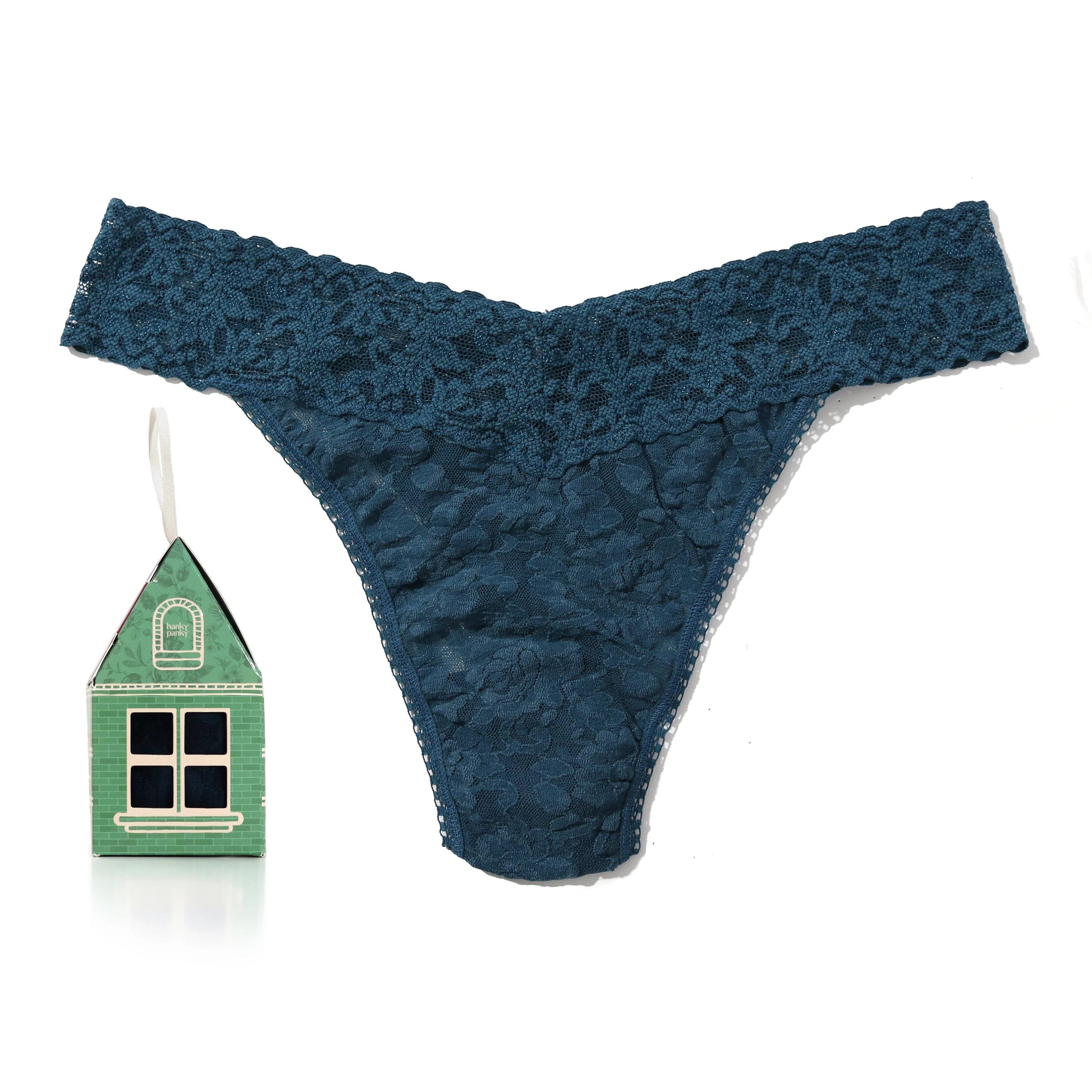 Signature Lace Original Rise Thong Gingerbread House | Deep Waters (Blue)