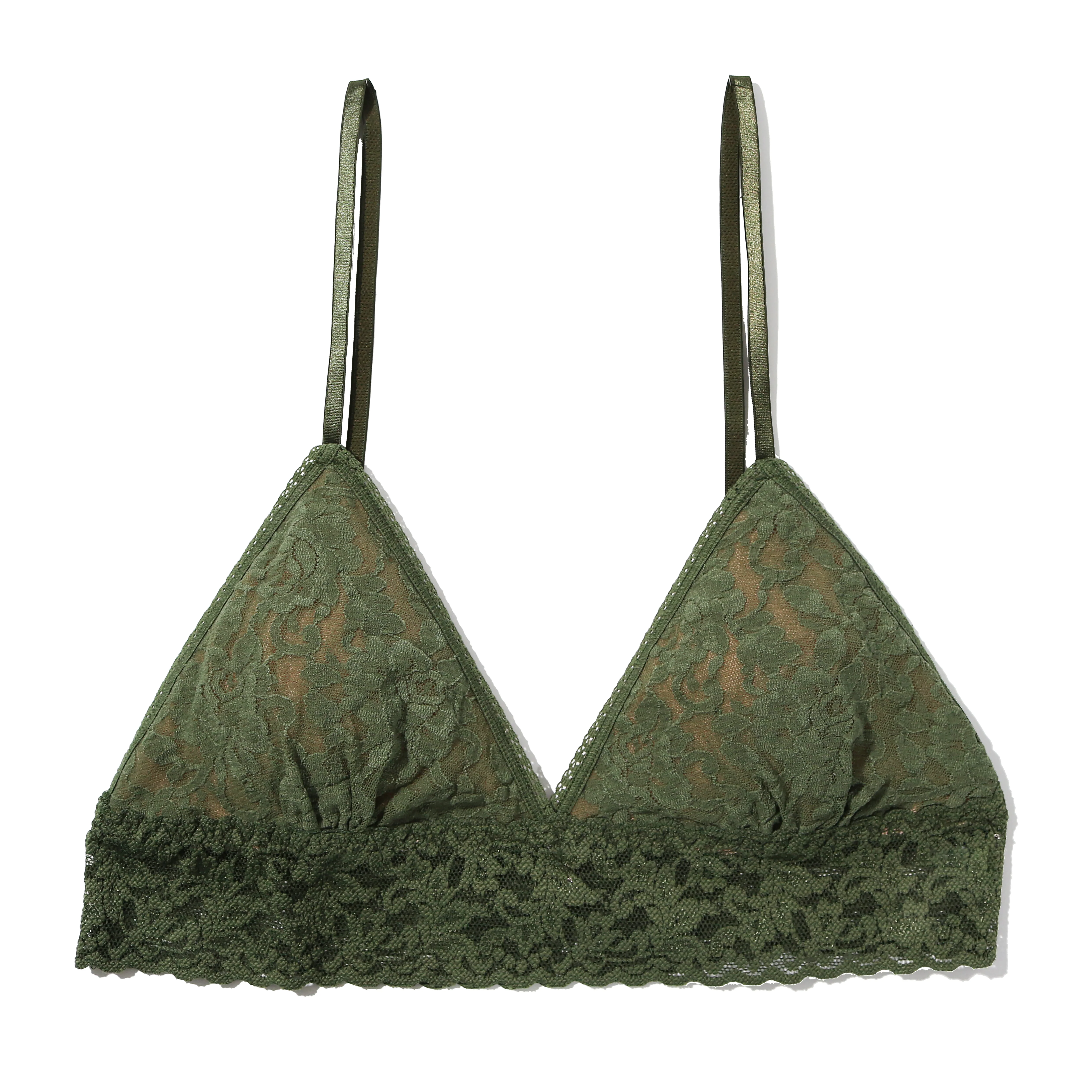 Signature Lace Padded Bralette | Herb Green