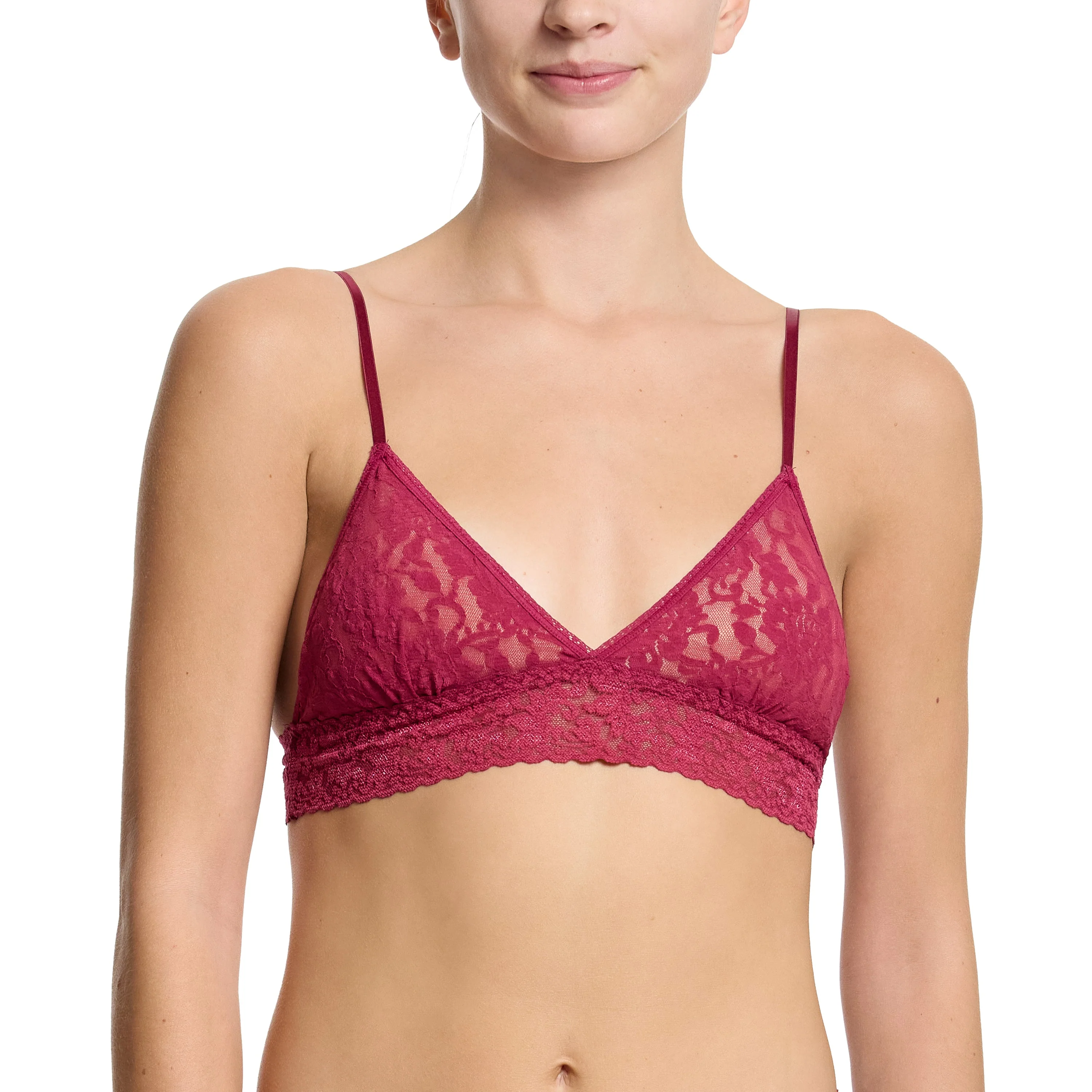 Signature Lace Padded Bralette | Merlot (Red) - Image 2