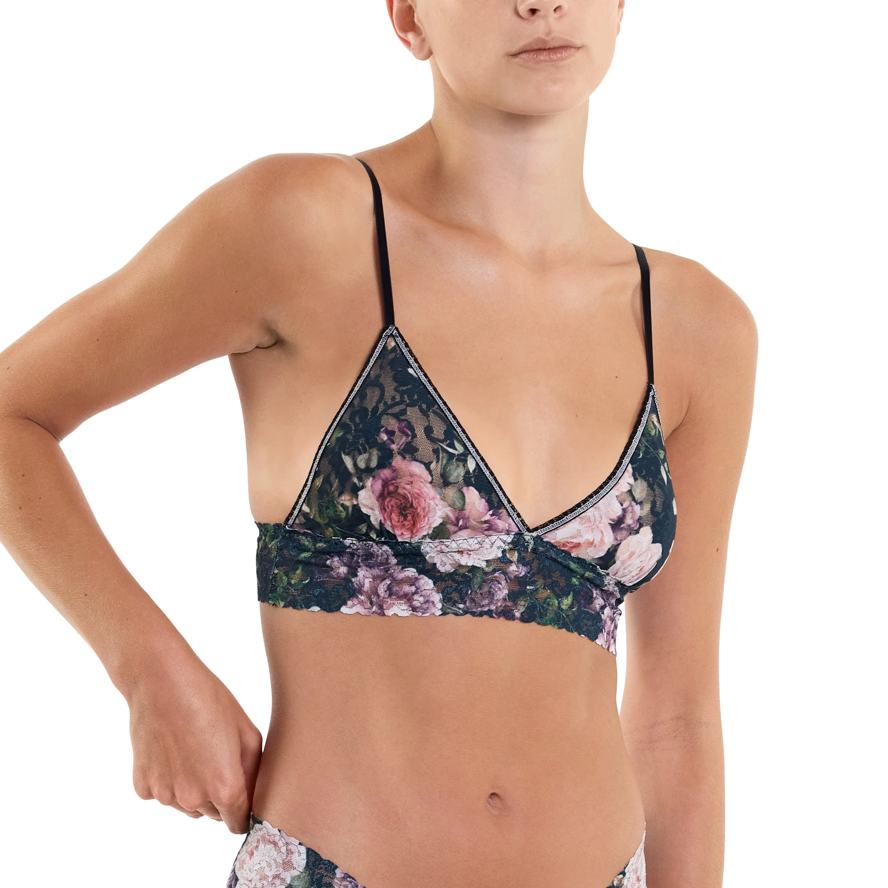 Signature Lace Padded Bralette | Romantique (Black) - Image 2