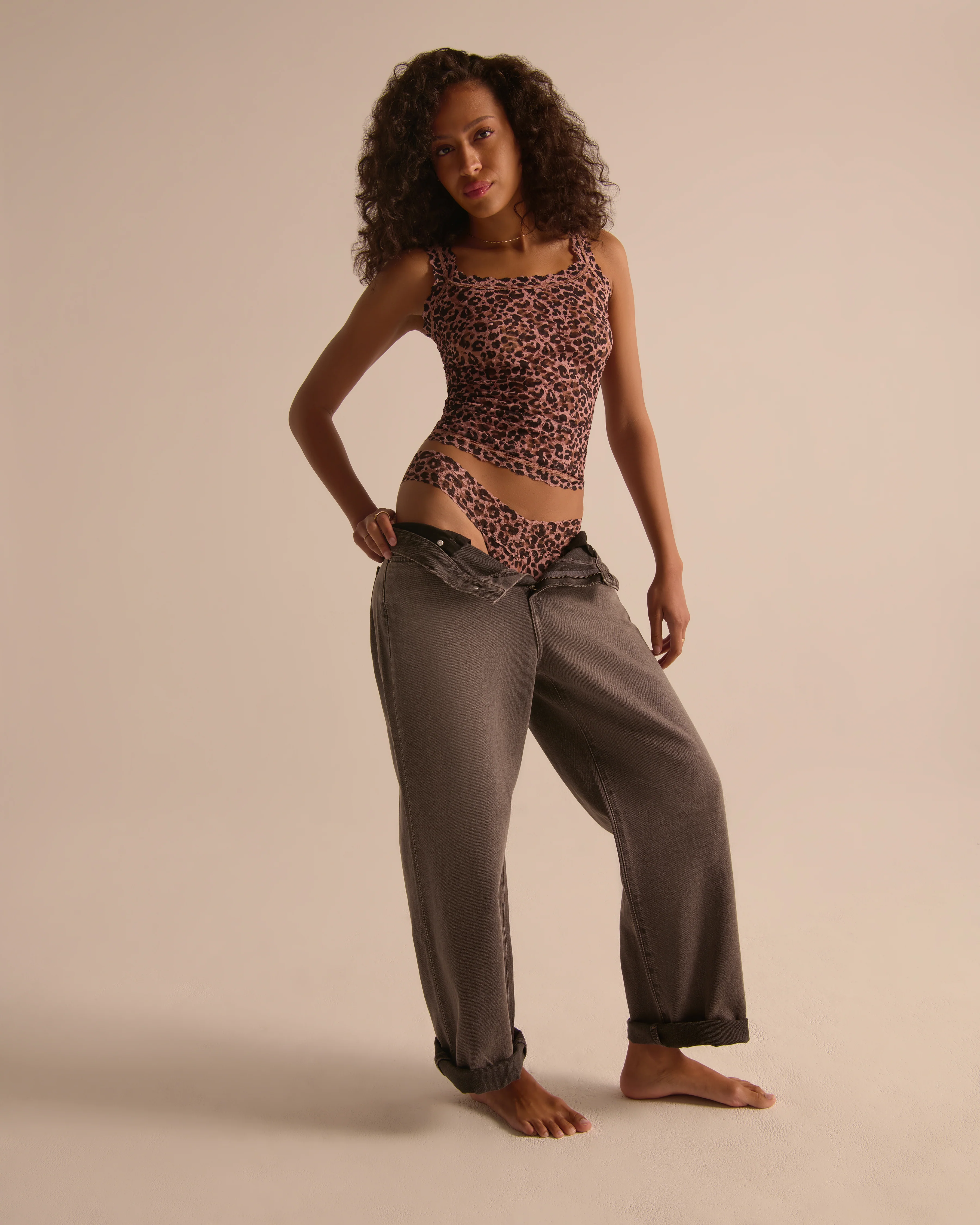Signature Lace Unlined Camisole | Walk On The Wild Side (Beige) - Image 13