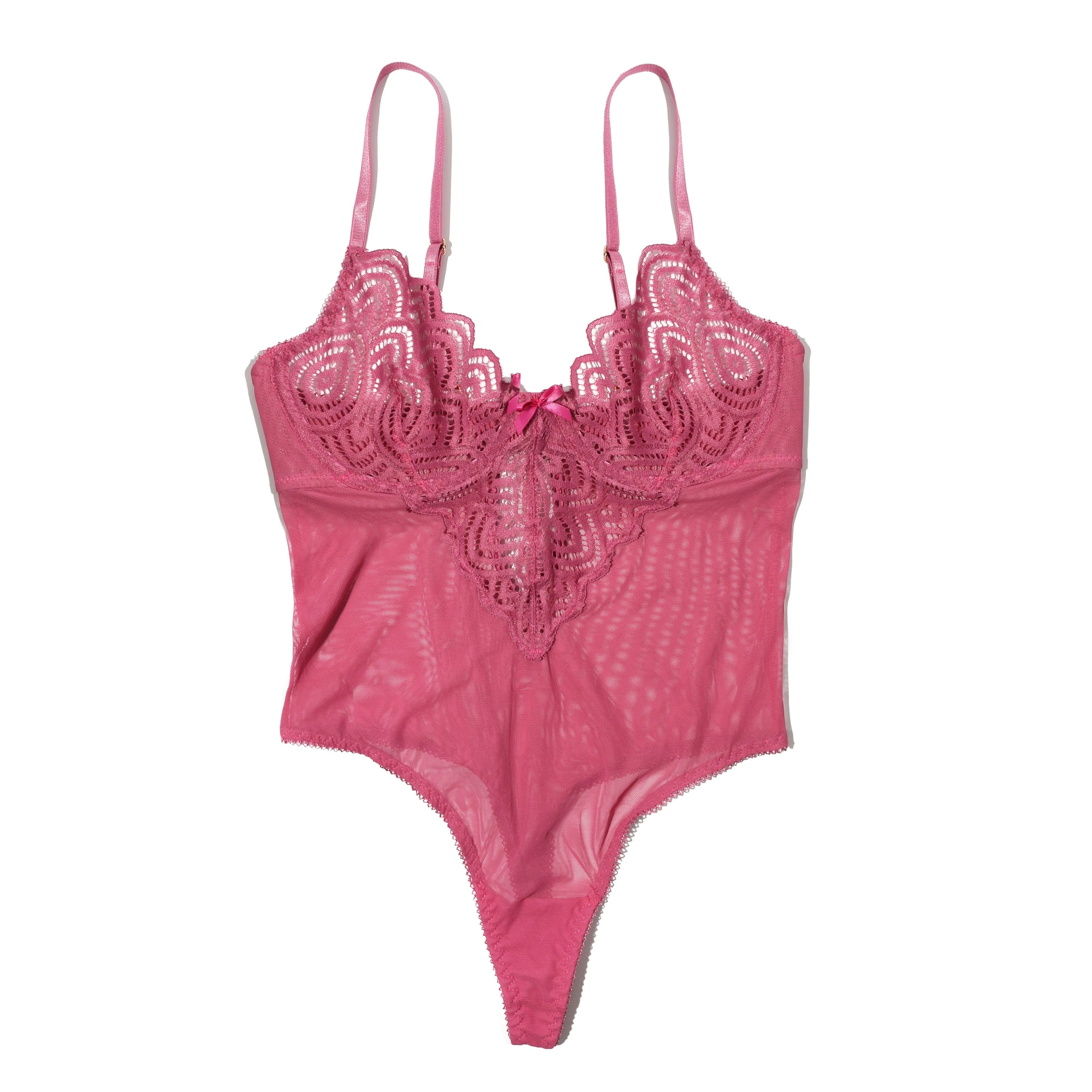 Strappy Lace Underwire Teddy | Rosehip (Pink) - Image 2