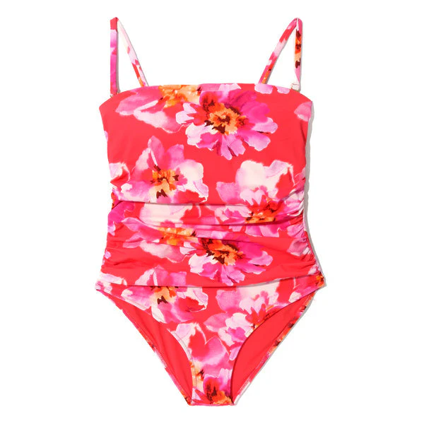 Swim Bandeau One Piece | Out Of Office (Pink)