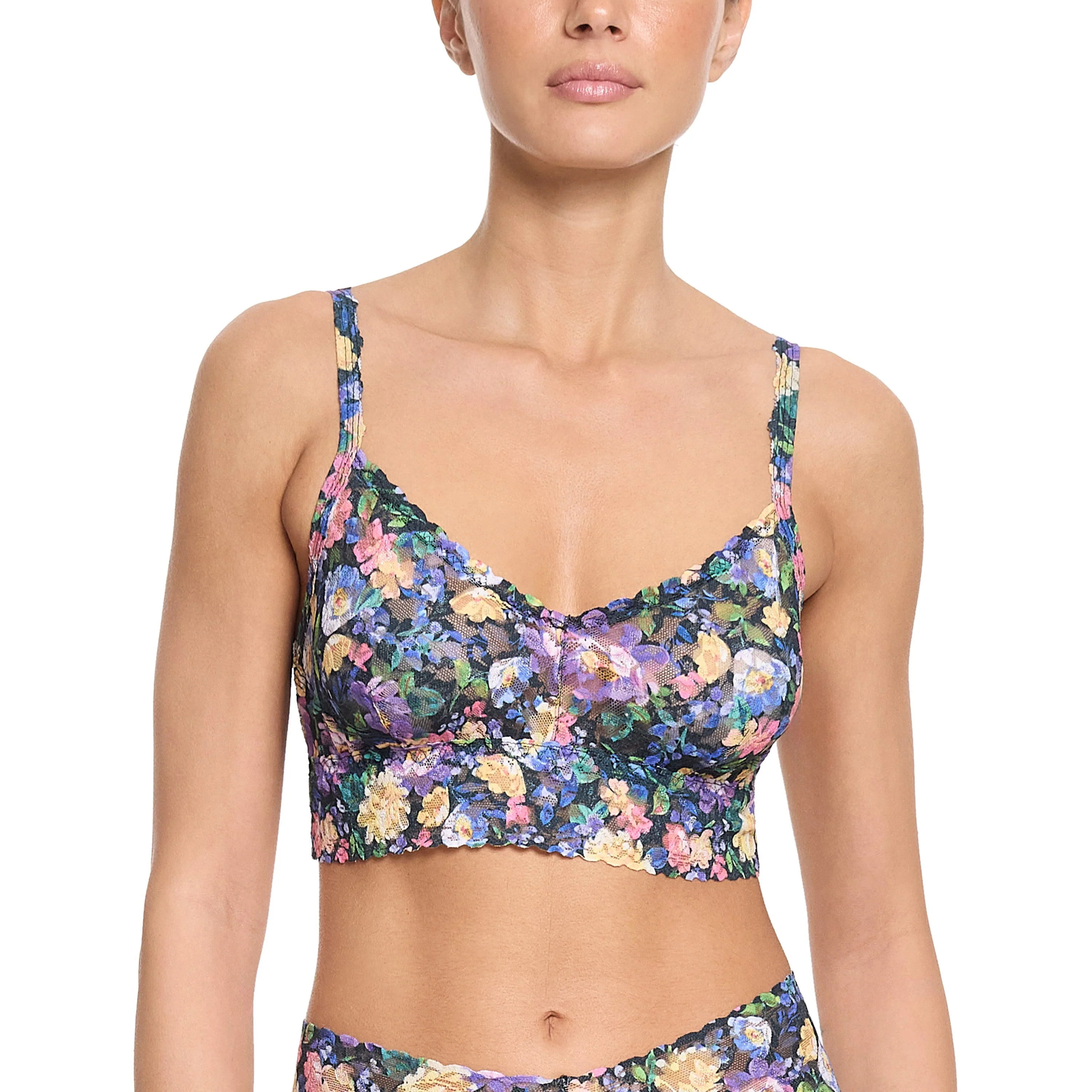 Vneck Retro Bralette | Dream Garden (Black) - Image 6