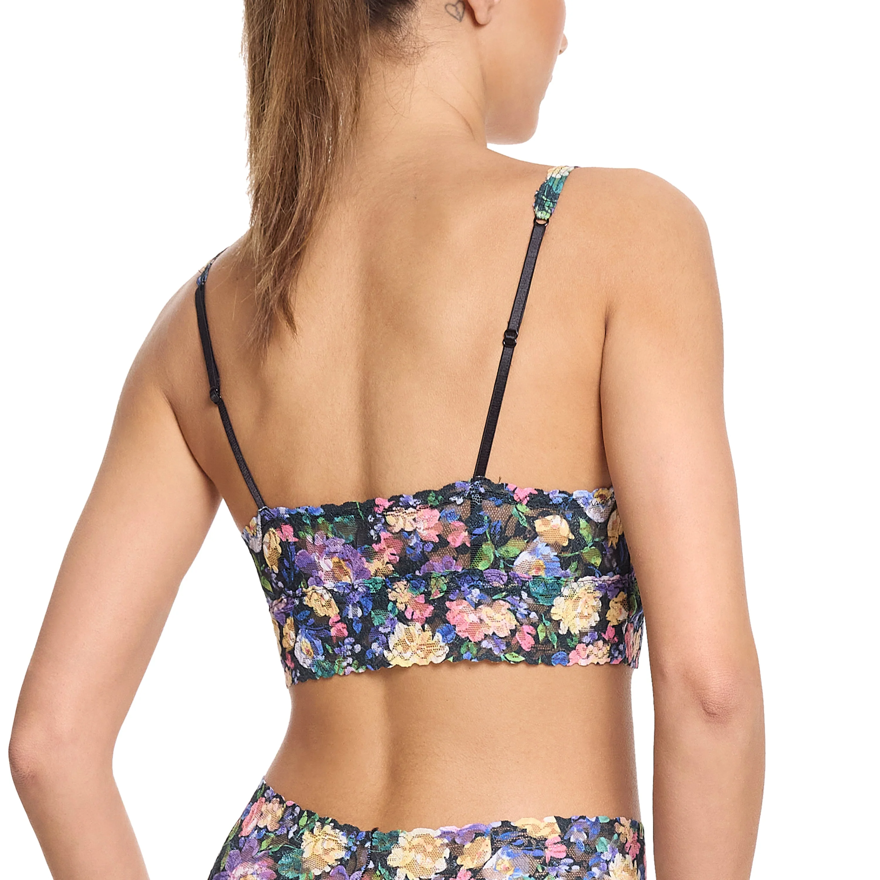 Vneck Retro Bralette | Dream Garden (Black) - Image 7