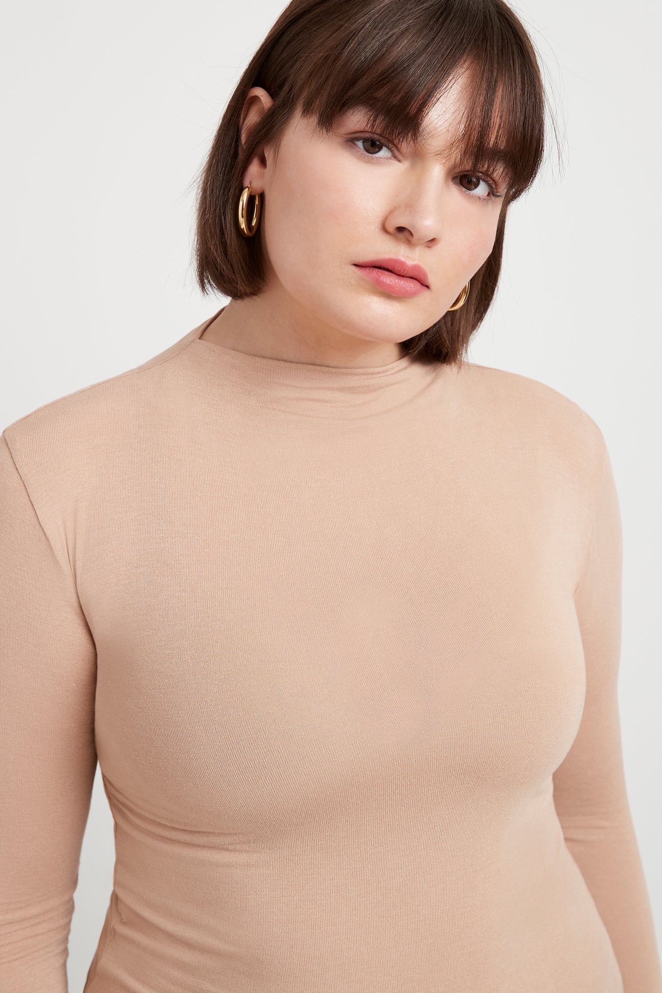 Liana Mock Turtleneck | Light Beige - Image 3