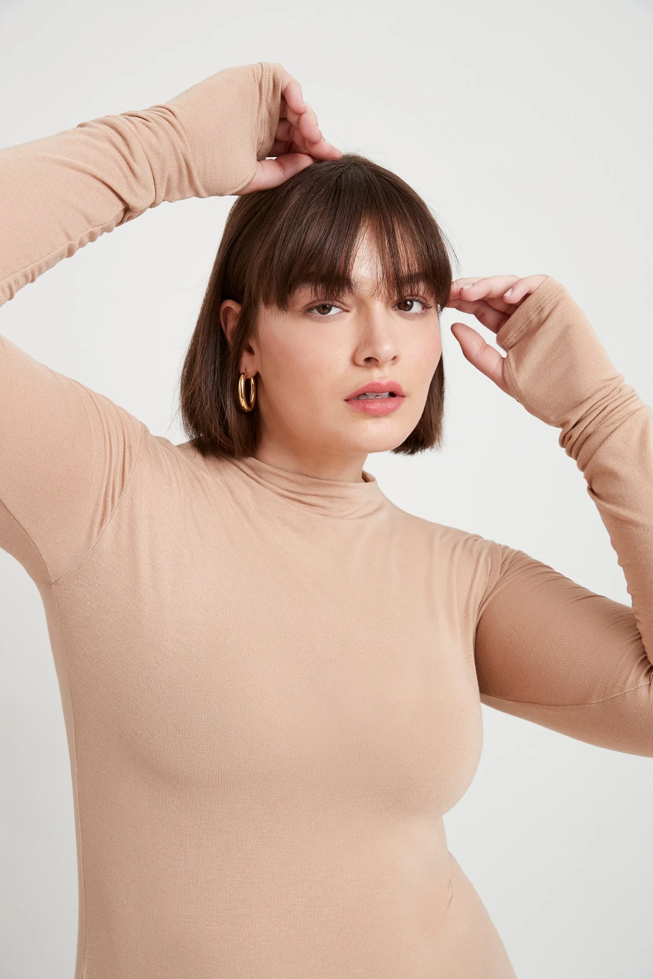 Liana Mock Turtleneck | Light Beige - Image 5