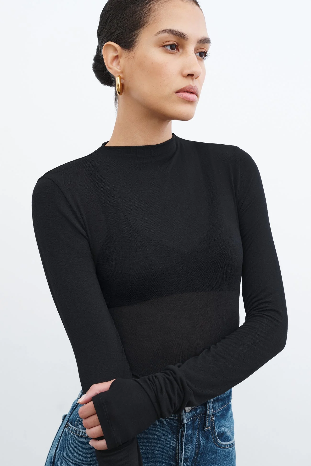 Liana Mock Turtleneck | Light Beige - Image 8