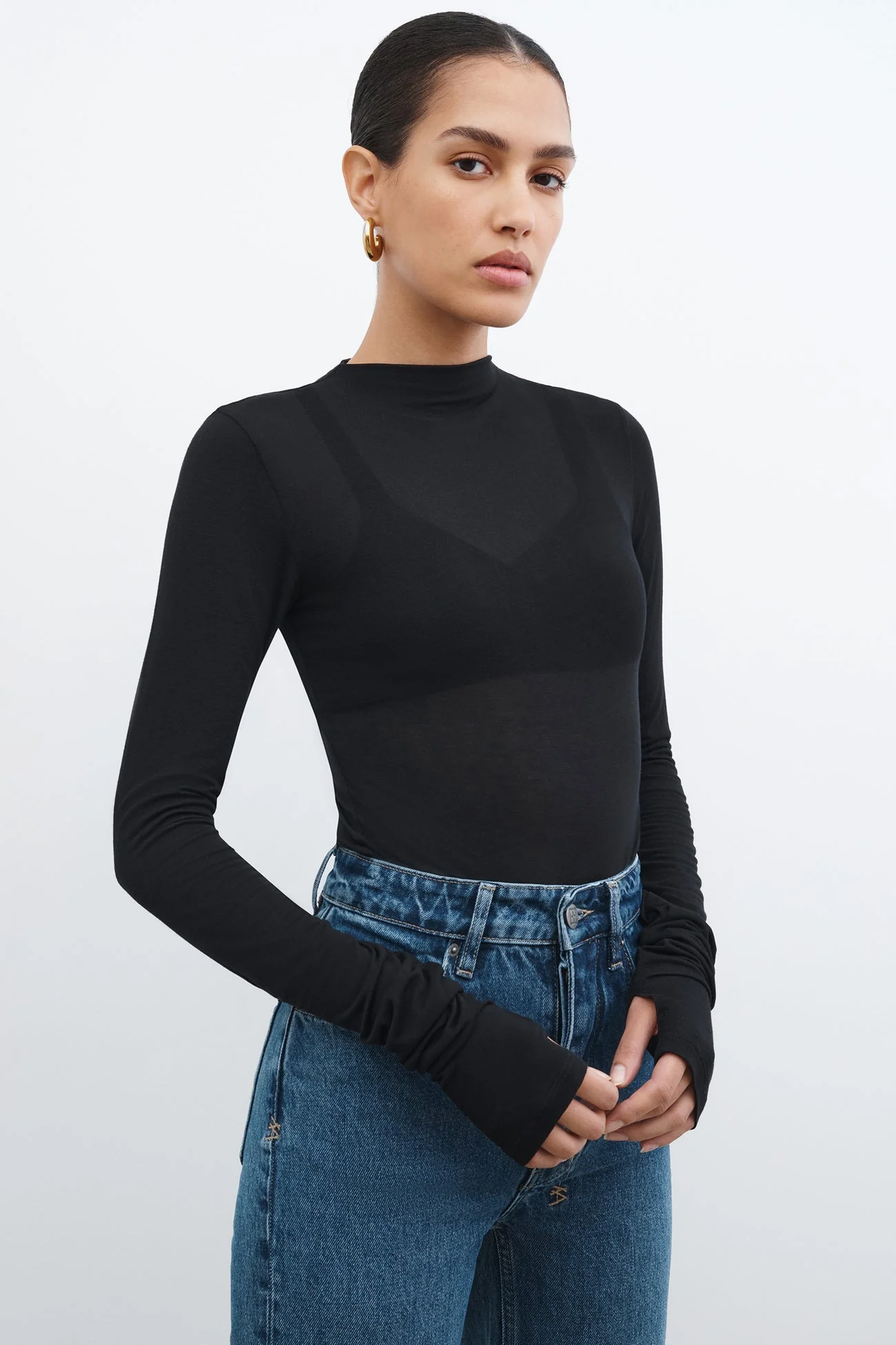 Liana Mock Turtleneck | Light Beige - Image 9