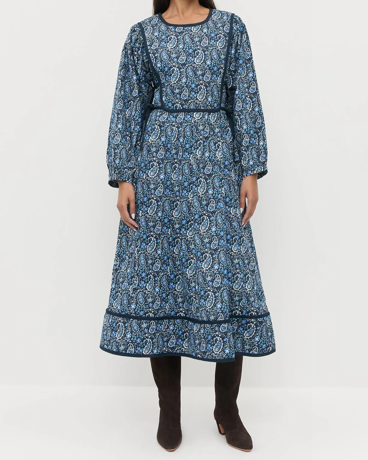 Ainsley Dress | Blue Paisley Floral