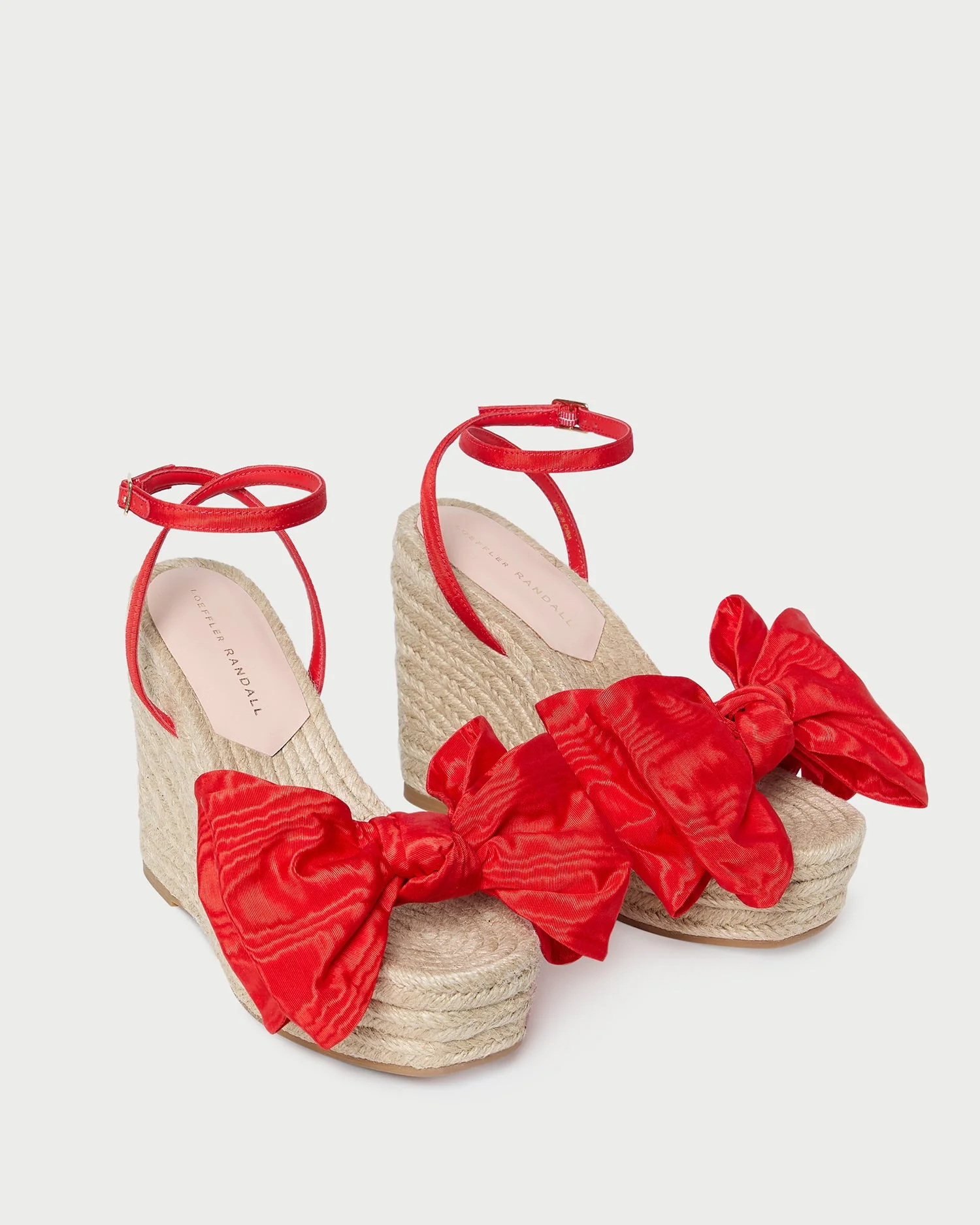 Angelina Moire Bow Wedge | Red - Image 4