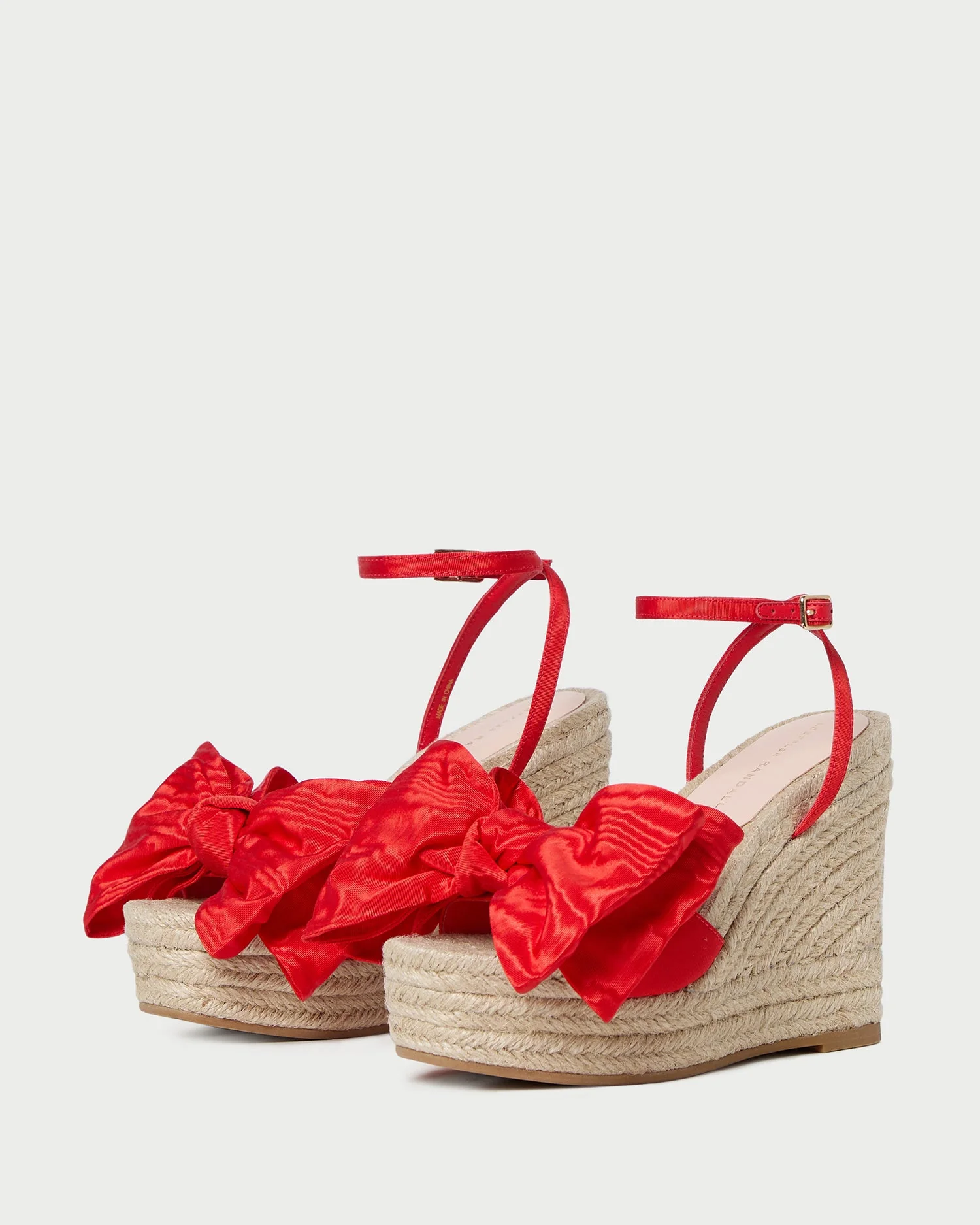 Angelina Moire Bow Wedge | Red - Image 5