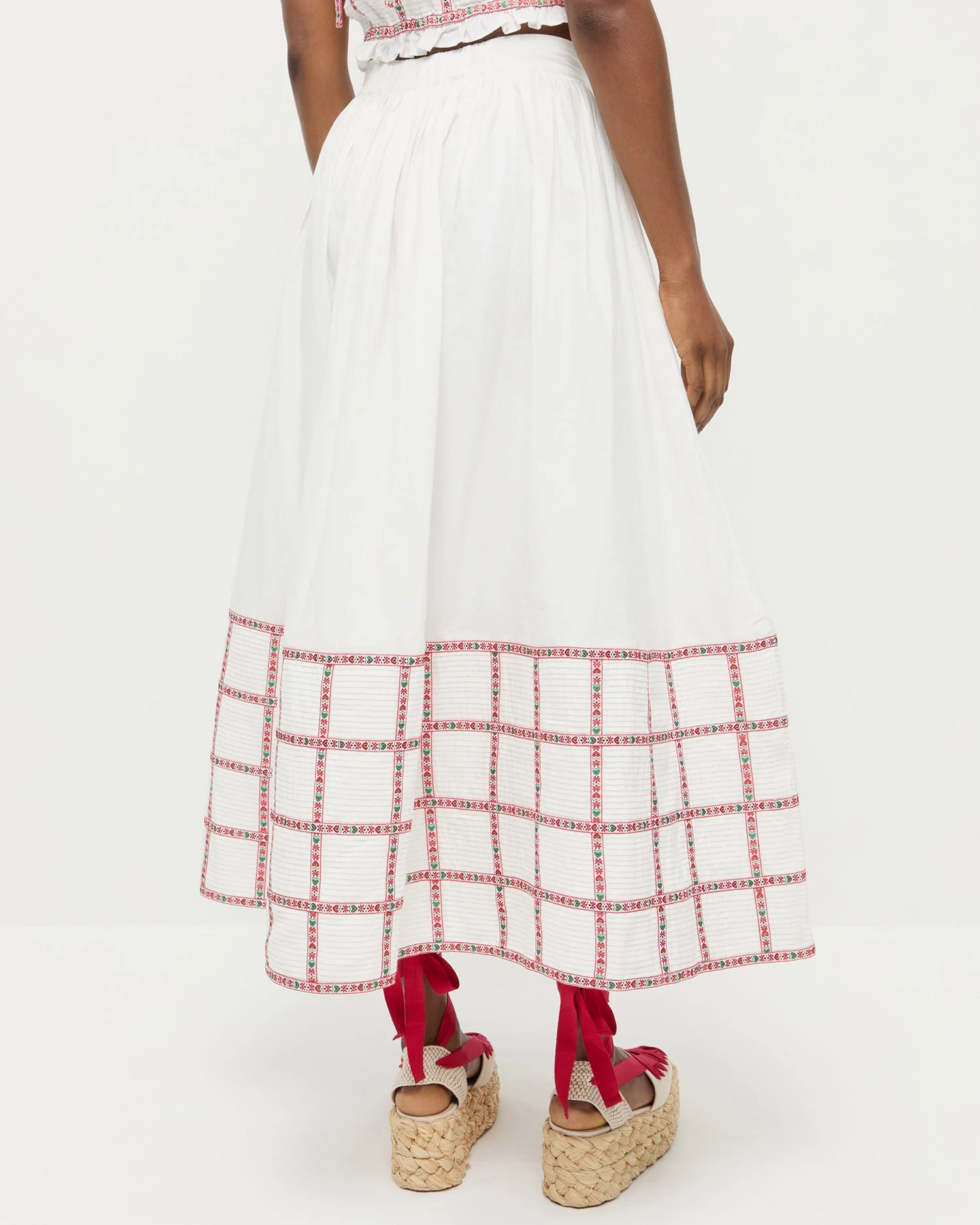 Appolonia Skirt | Cream/Red Ribbon - Image 3