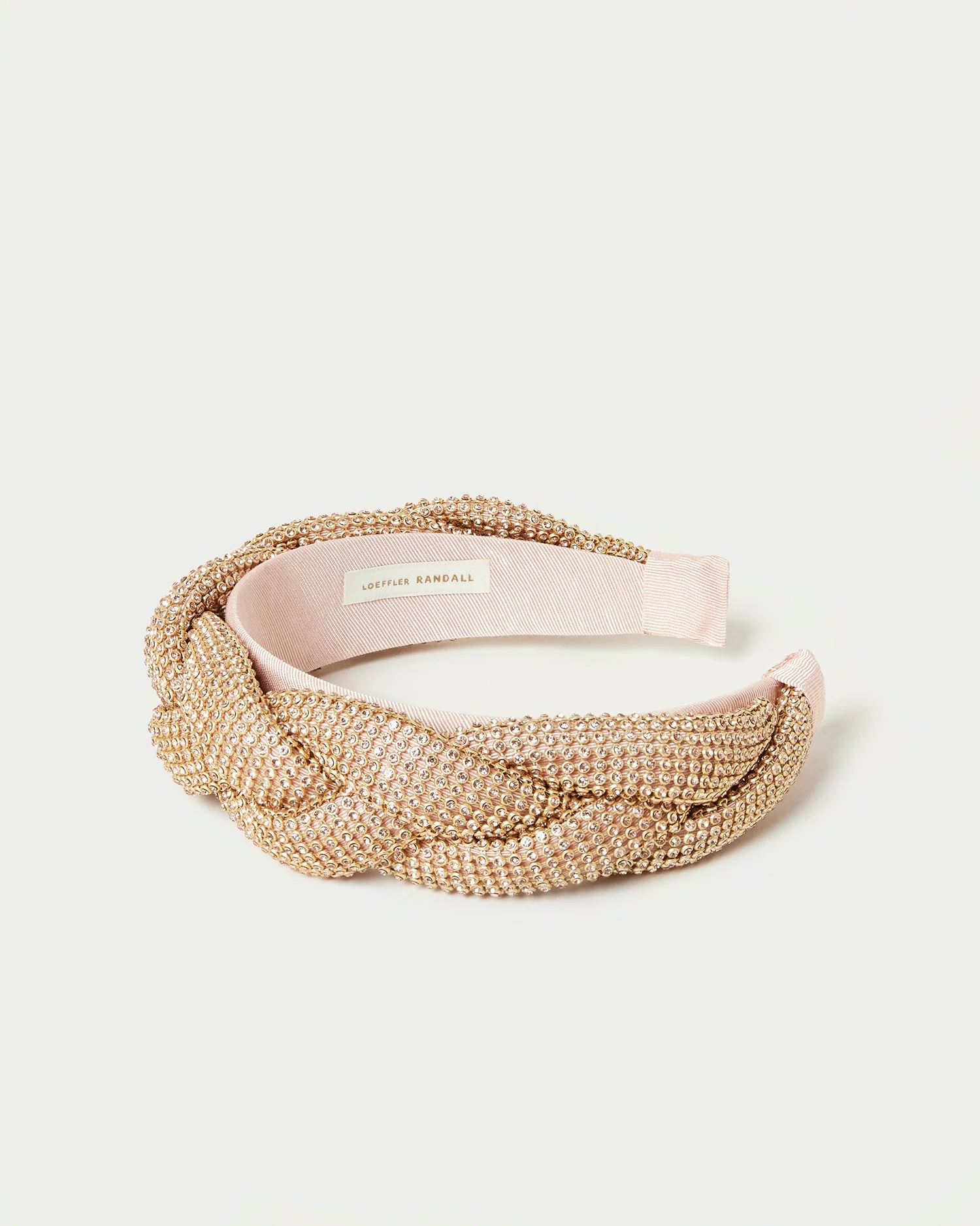 Bijou Diamante Braided Headband | Light Peach - Image 2
