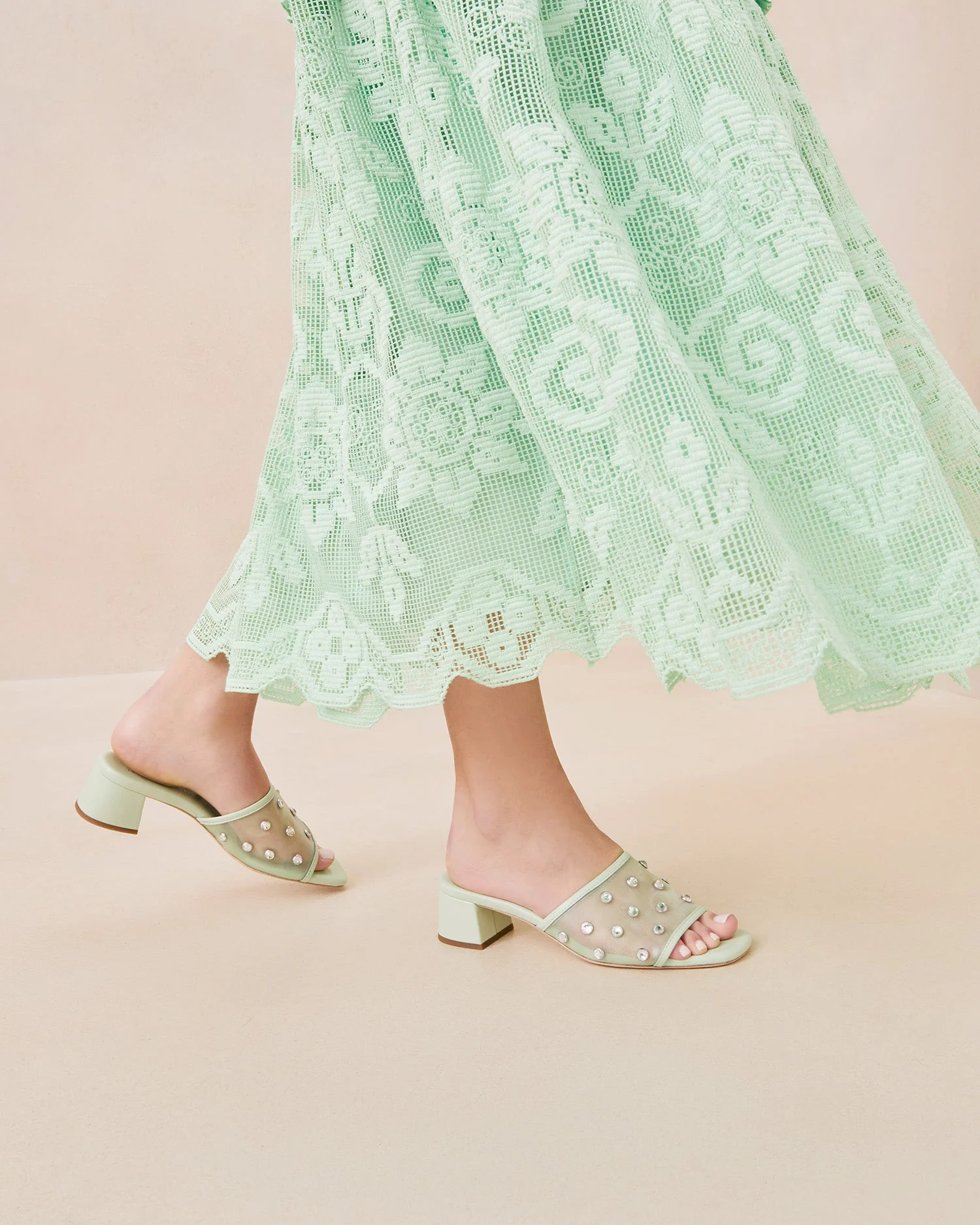 Brooke Mesh Mule | Seafoam/Crystal - Image 2