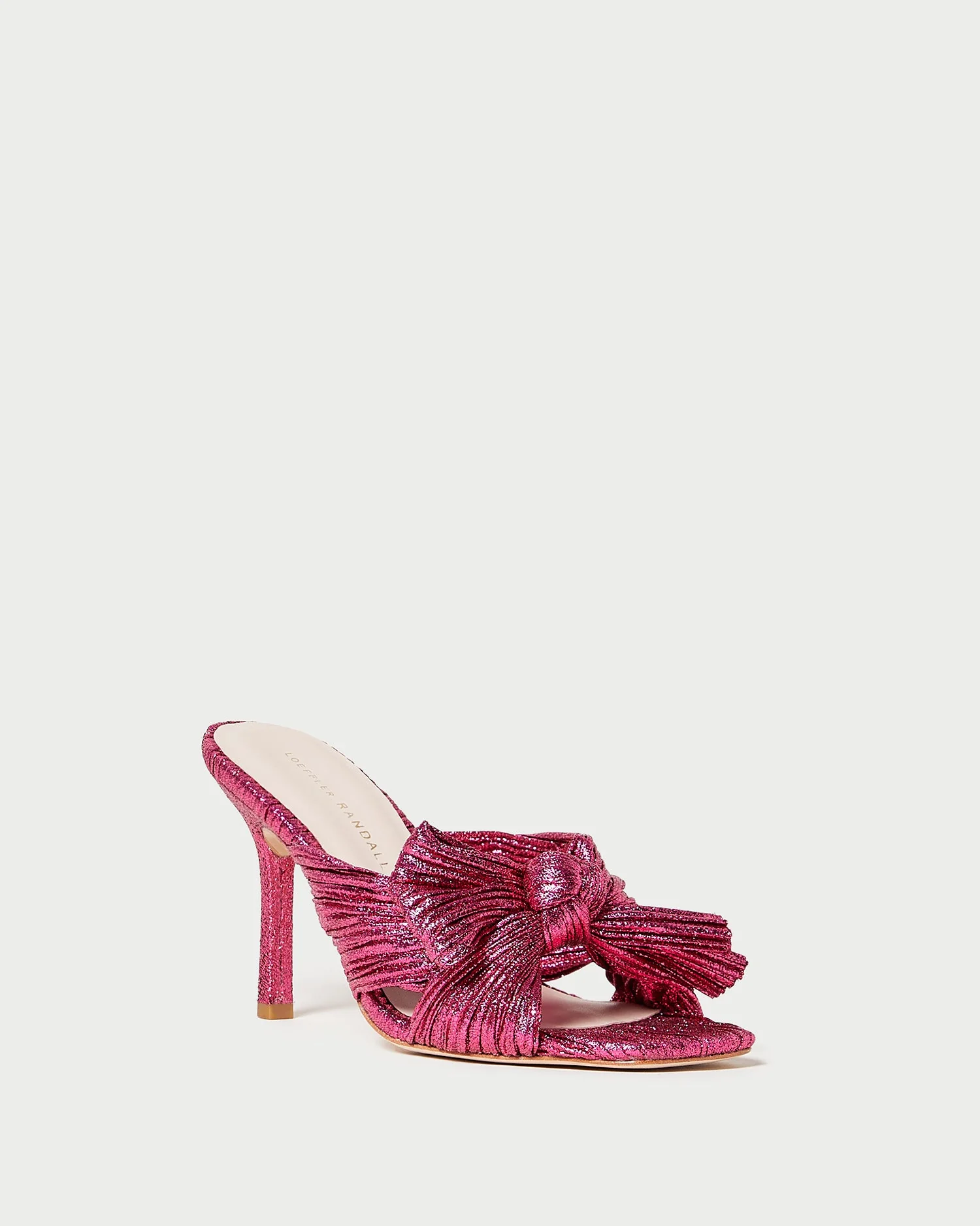 Claudia Pleated Bow Mule | Fuchsia
